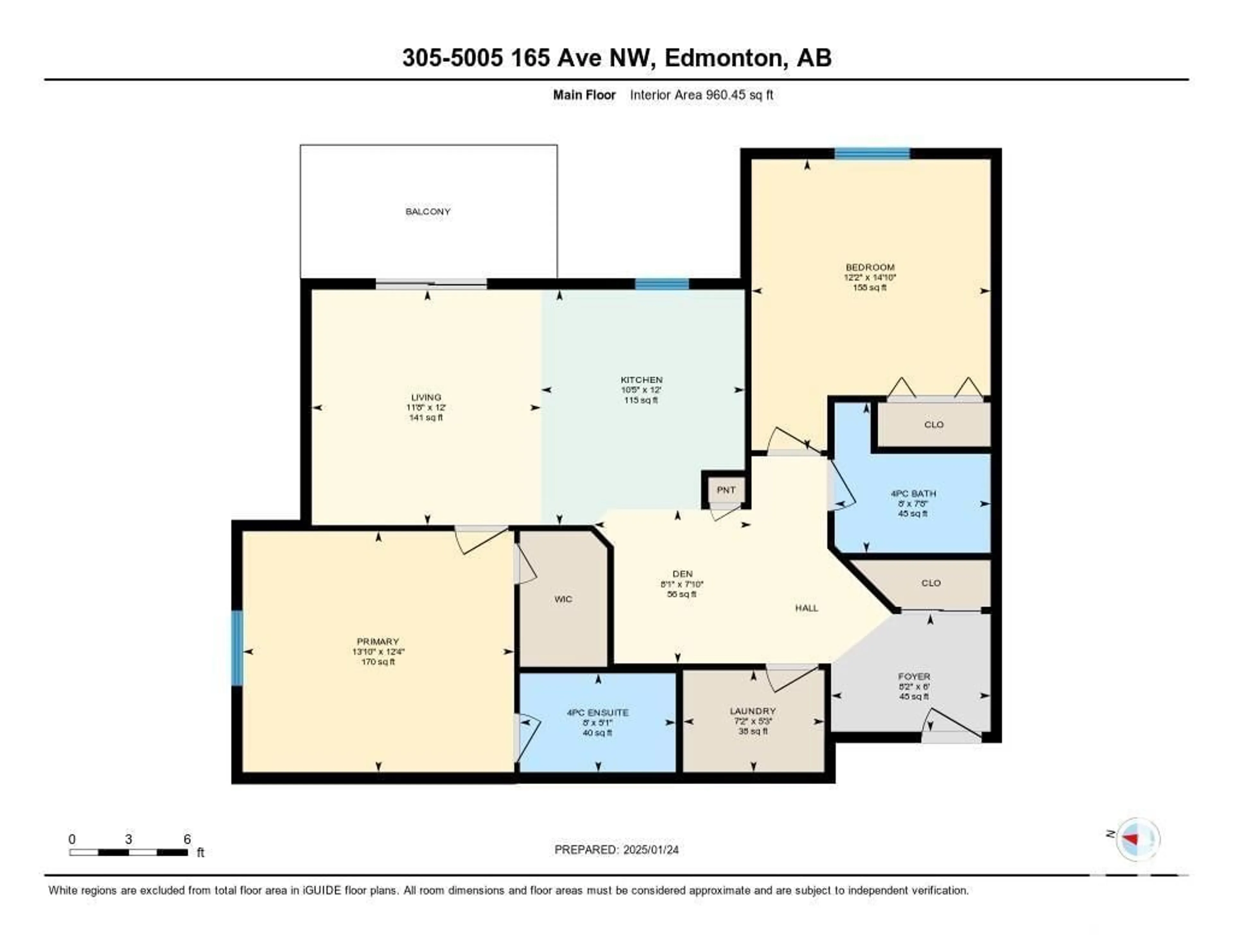 Floor plan for #305 5005 165 AV NW, Edmonton Alberta T5Y0L8