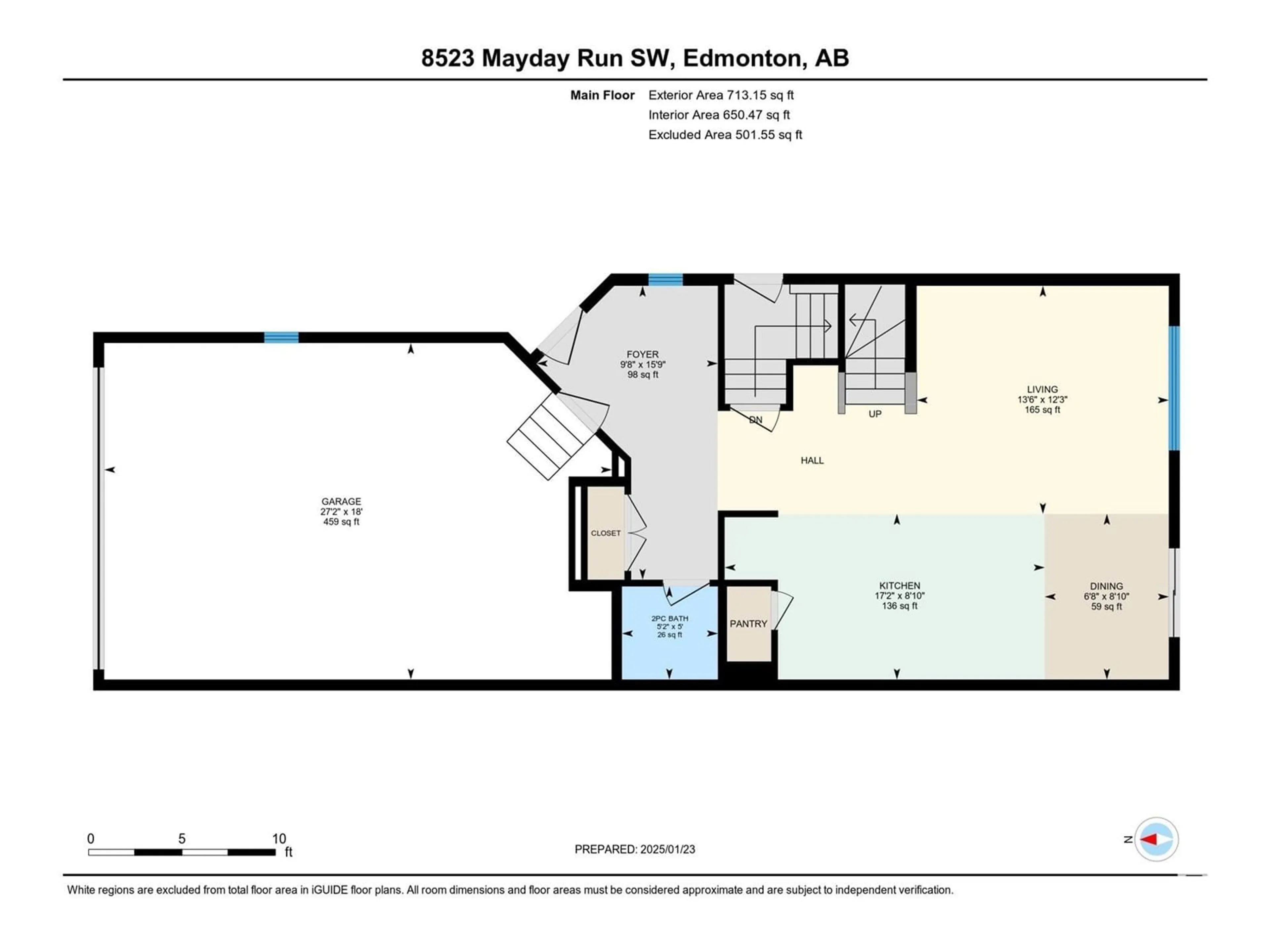 Floor plan for 8523 MAYDAY RUN RU SW, Edmonton Alberta T6X3E9