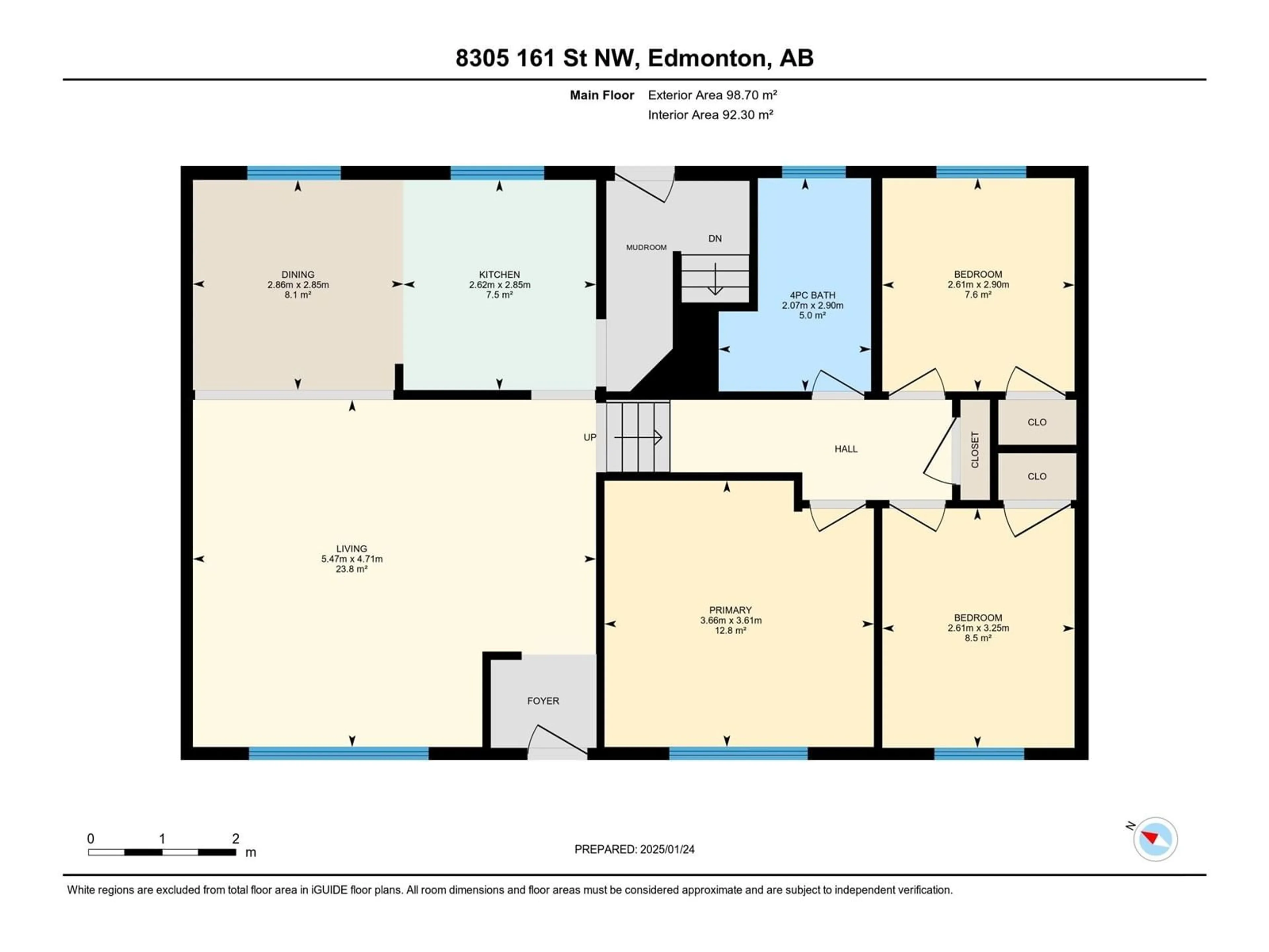 Floor plan for 8305 161 ST NW, Edmonton Alberta T5R2K7