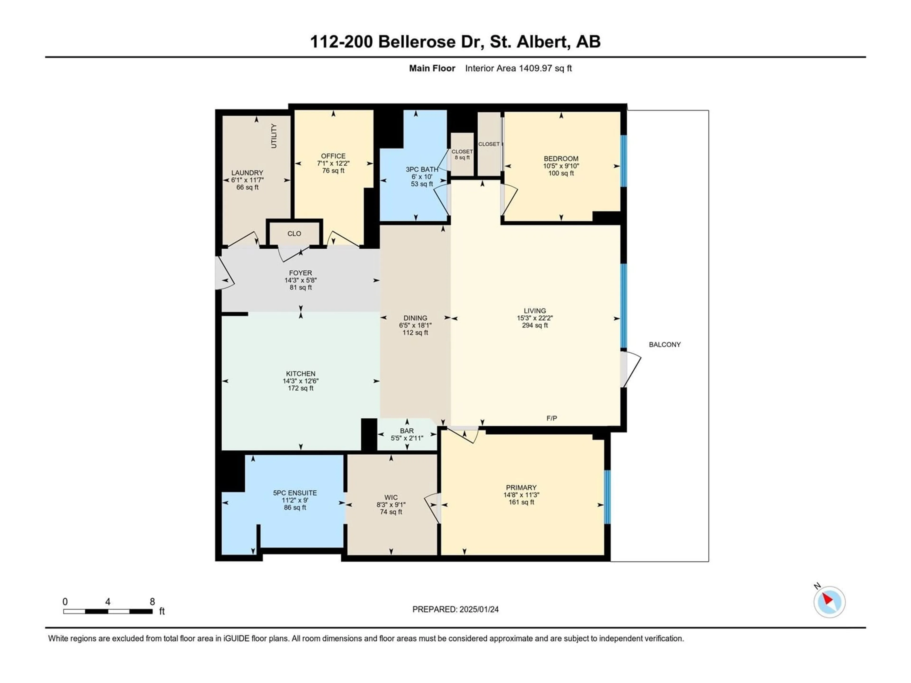 Floor plan for #112 200 BELLEROSE DR, St. Albert Alberta T8N7P7