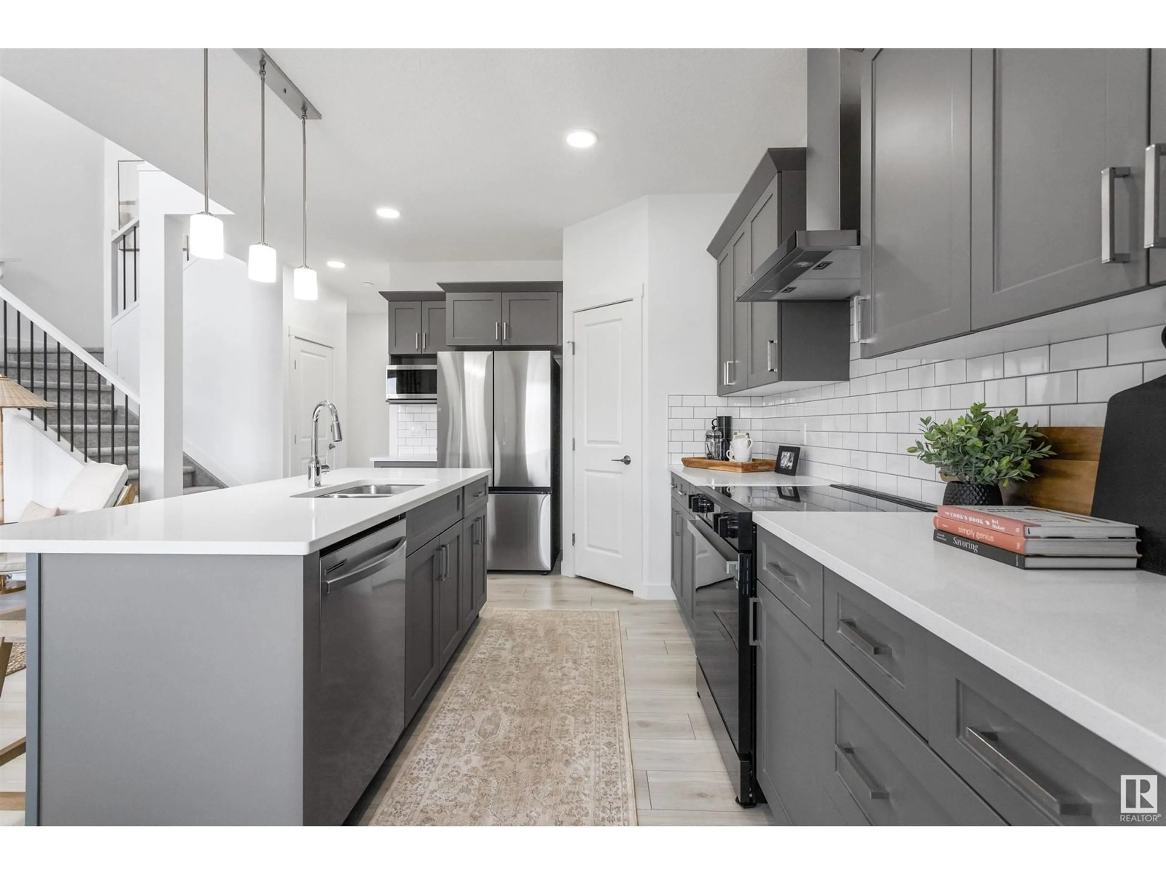 Contemporary kitchen, ceramic/tile floor for 21308 38 AV NW, Edmonton Alberta T6M3C2