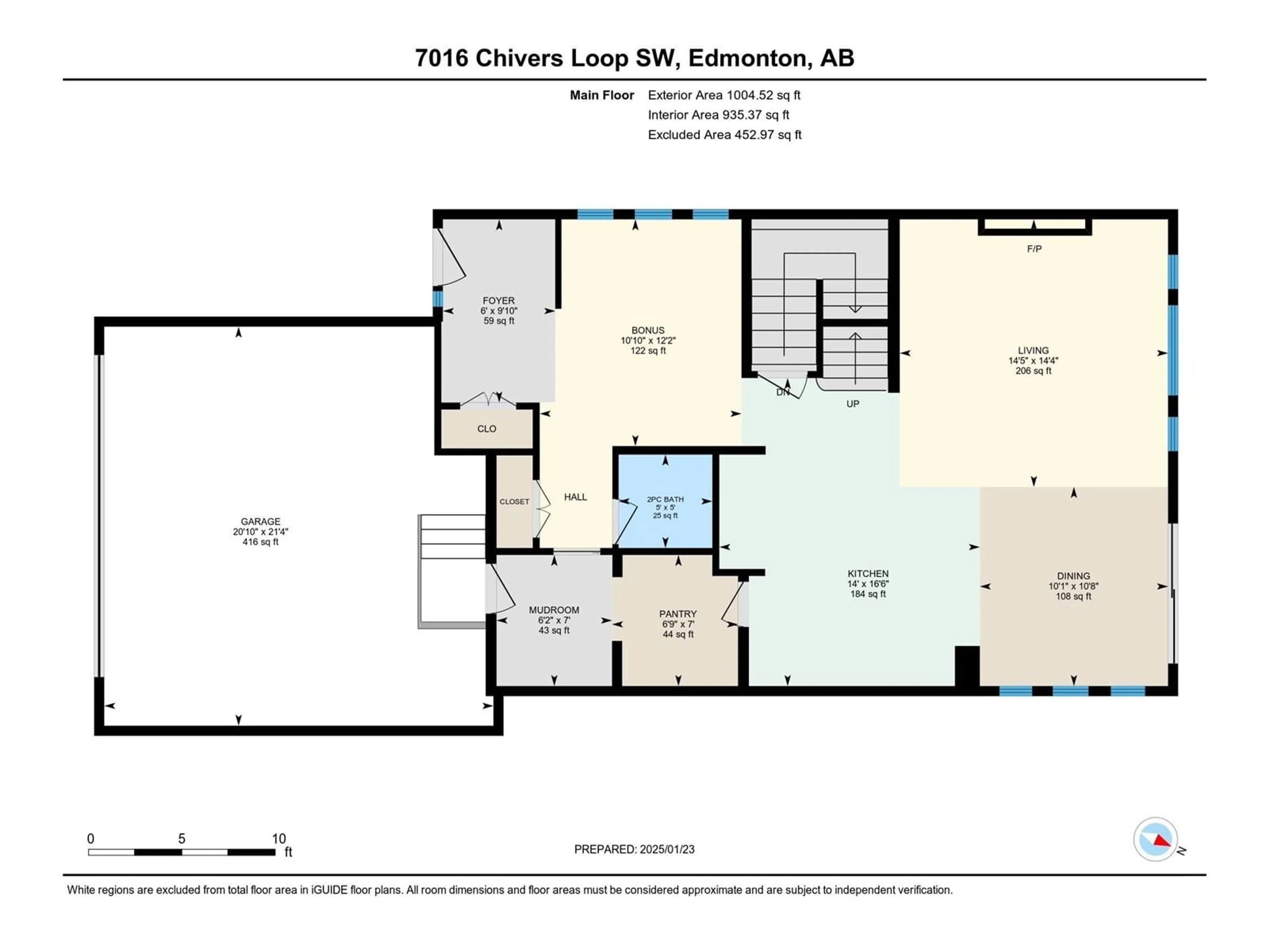 Floor plan for 7016 CHIVERS LO SW, Edmonton Alberta T6W3Y7