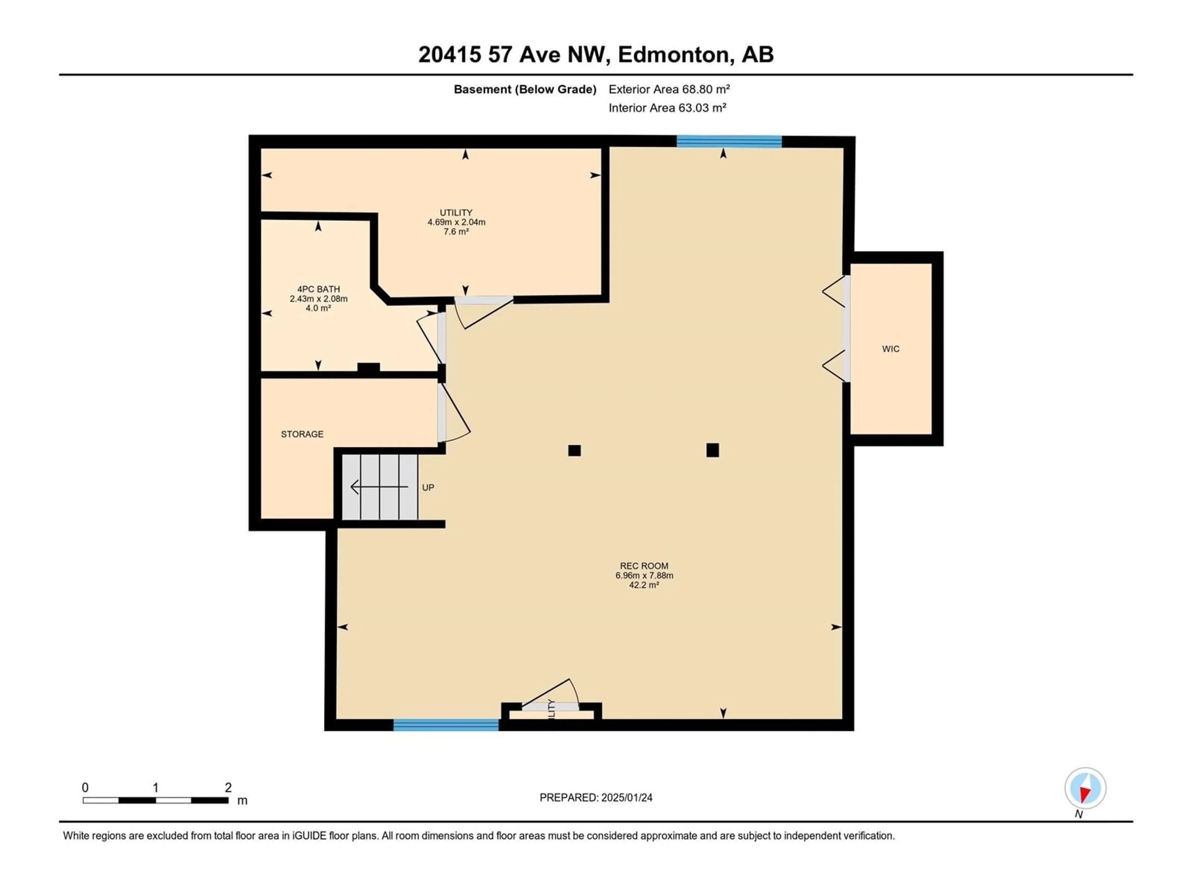 Floor plan for 20415 57 AV NW, Edmonton Alberta T6M0A9