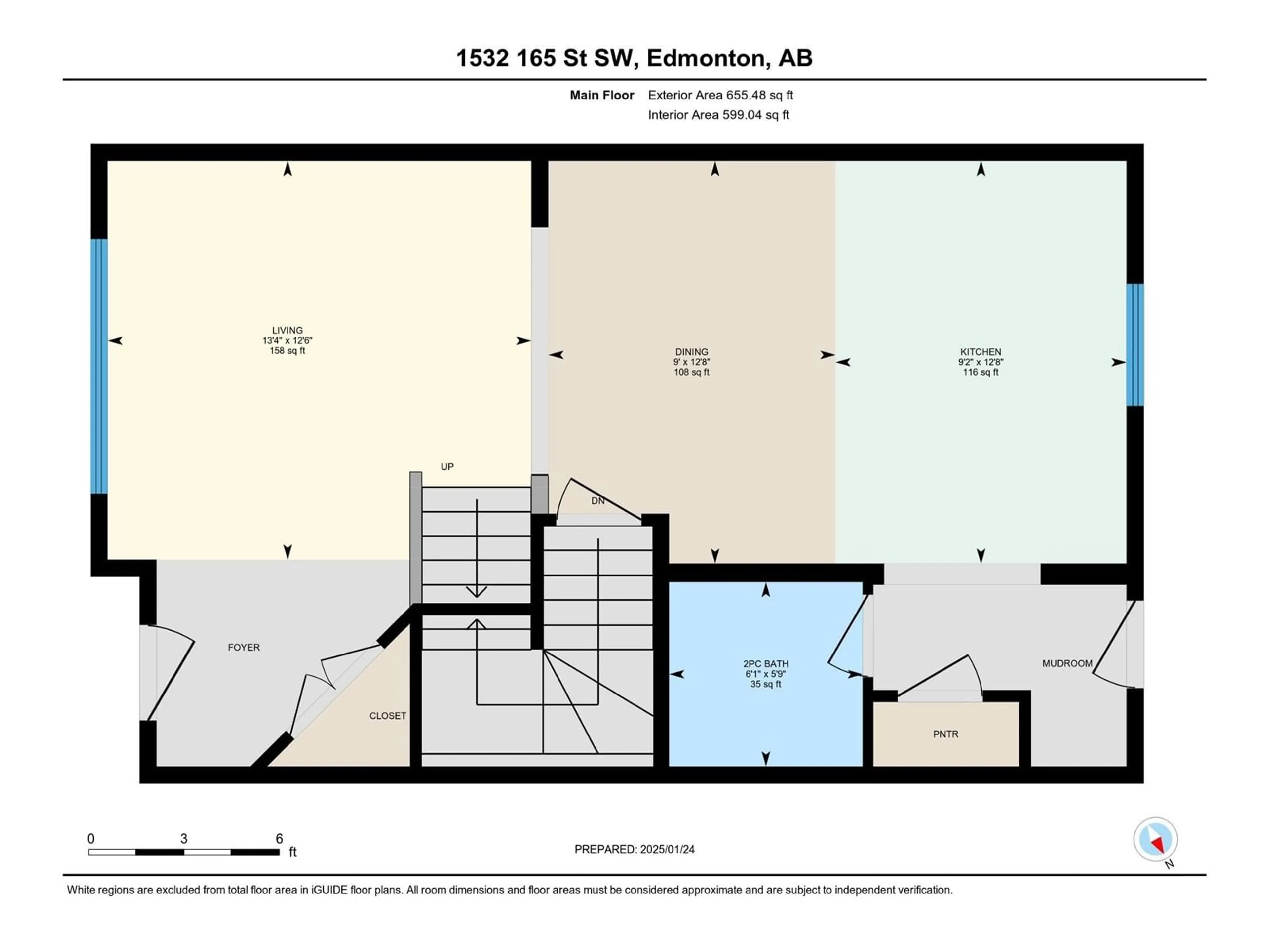 Floor plan for 1532 165 ST SW, Edmonton Alberta T6W2Z7