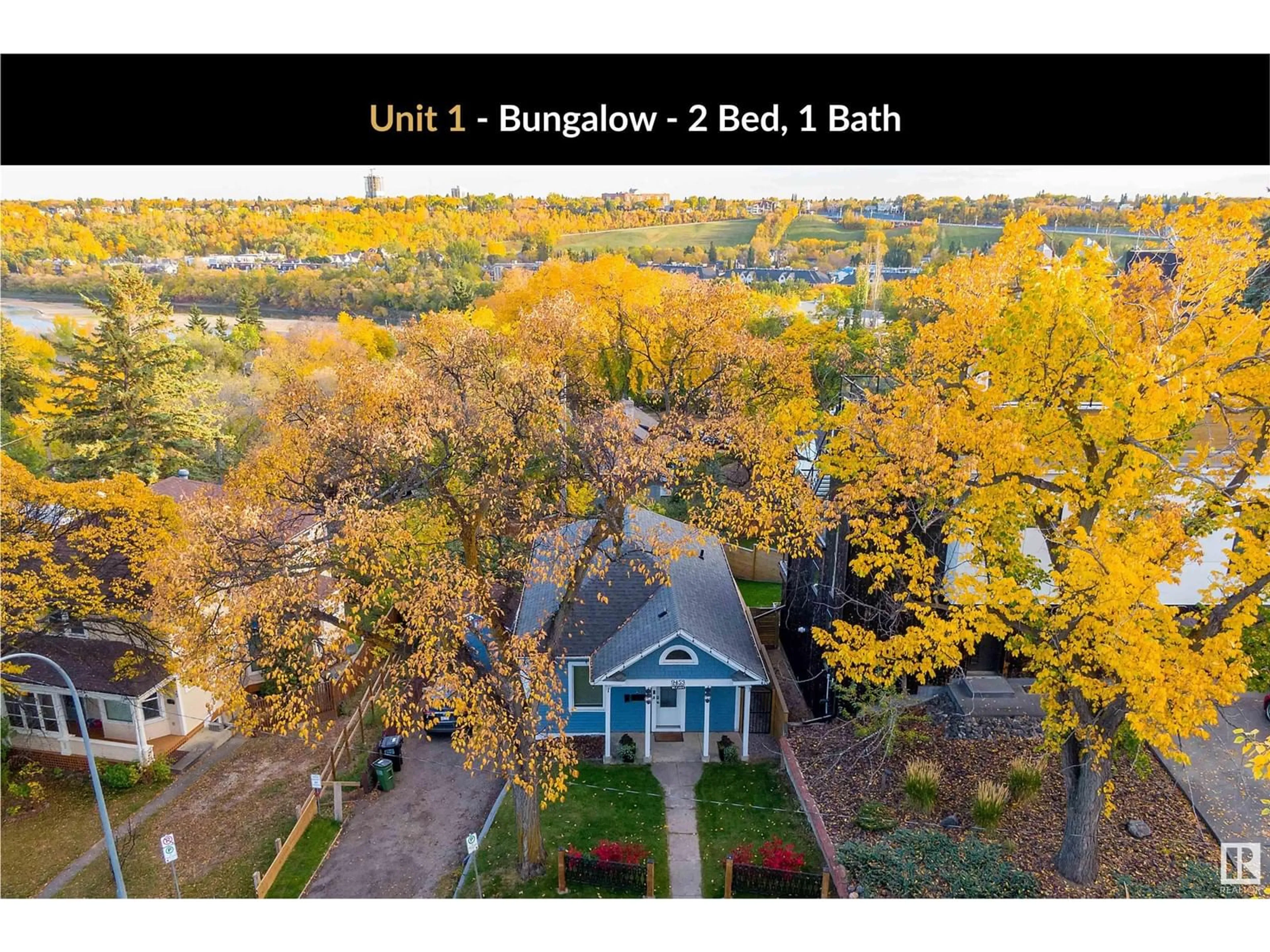 A pic from outside/outdoor area/front of a property/back of a property/a pic from drone, unknown for 9453 100A AV NW, Edmonton Alberta T5H0A6