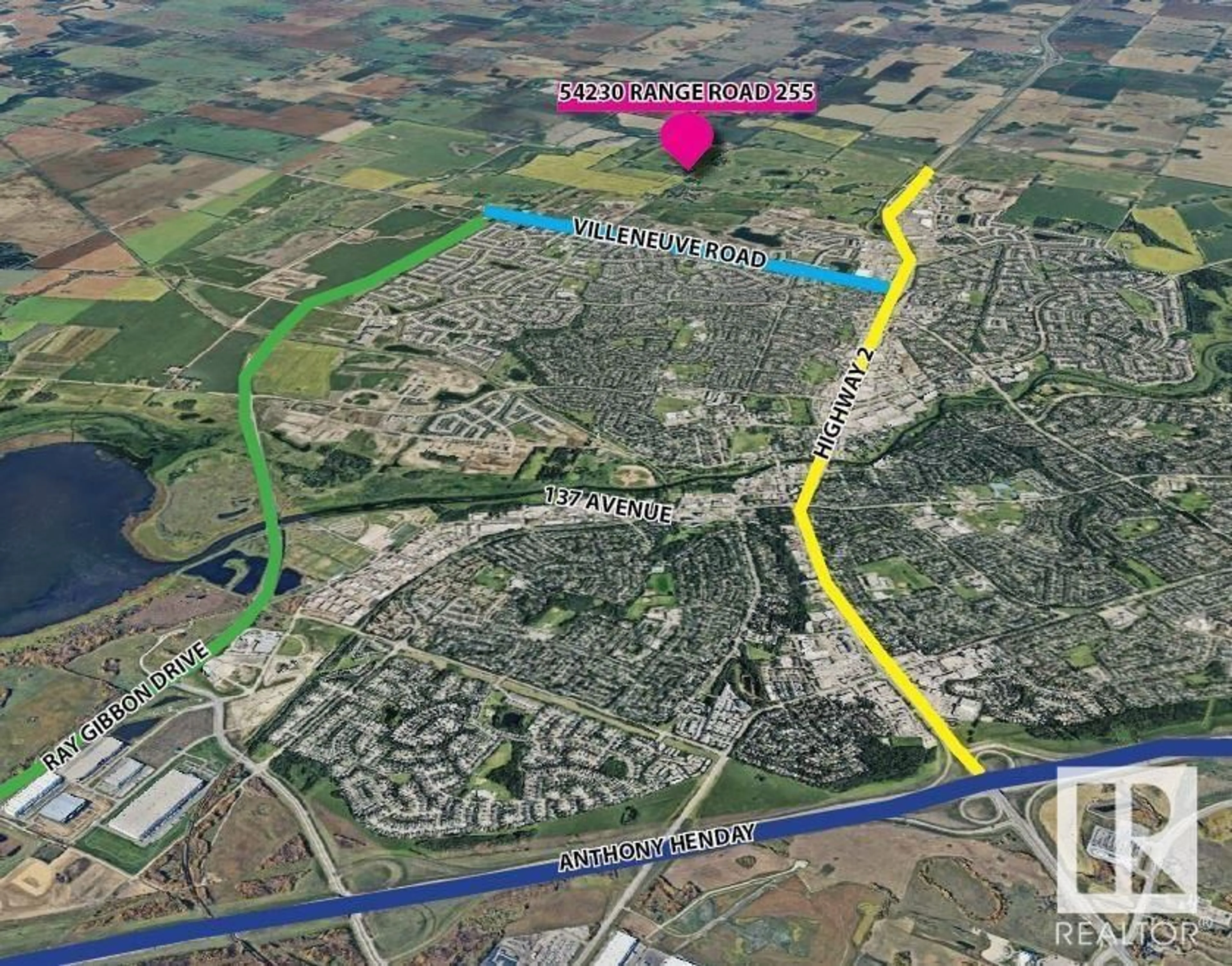 Picture of a map for 54230 RR 255, St. Albert Alberta T8T0T6