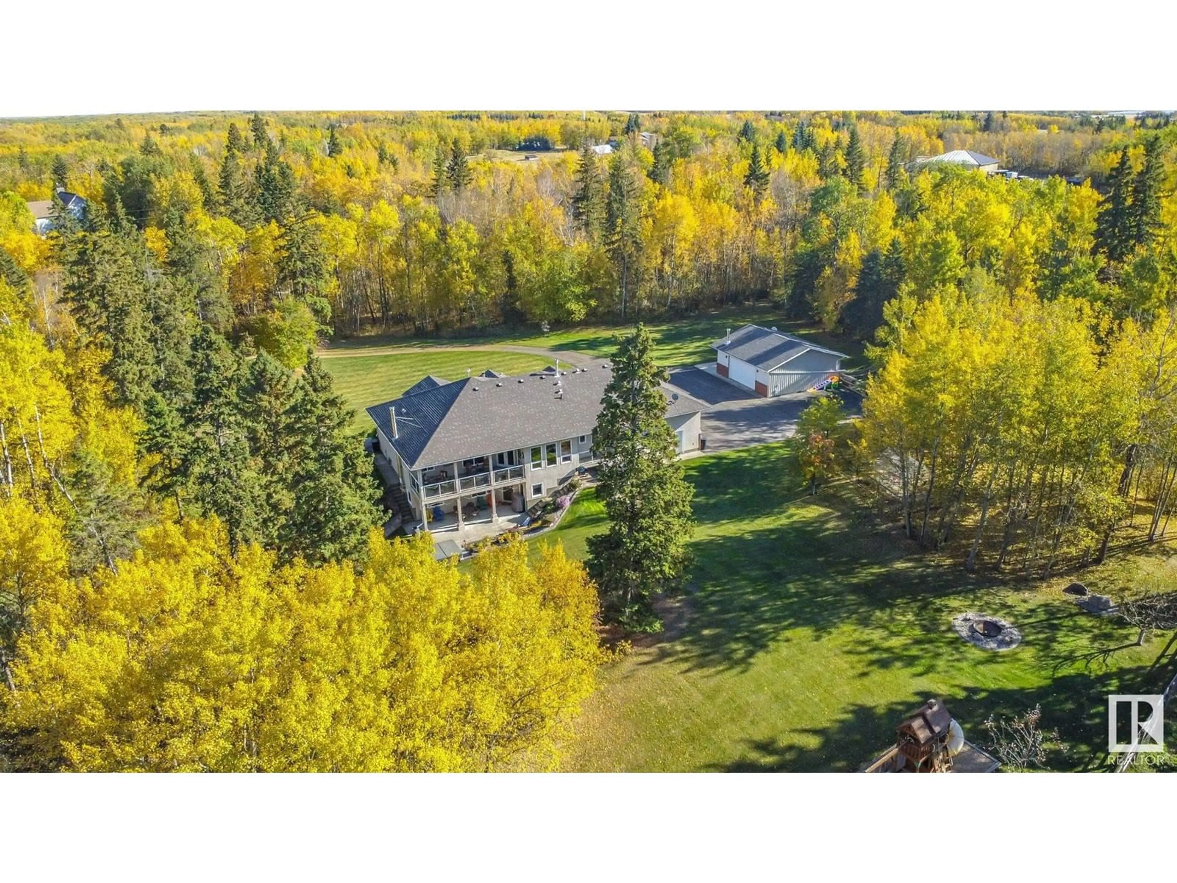 A pic from outside/outdoor area/front of a property/back of a property/a pic from drone, mountain view for 52148 RGE ROAD 215, Rural Strathcona County Alberta T8E1B3