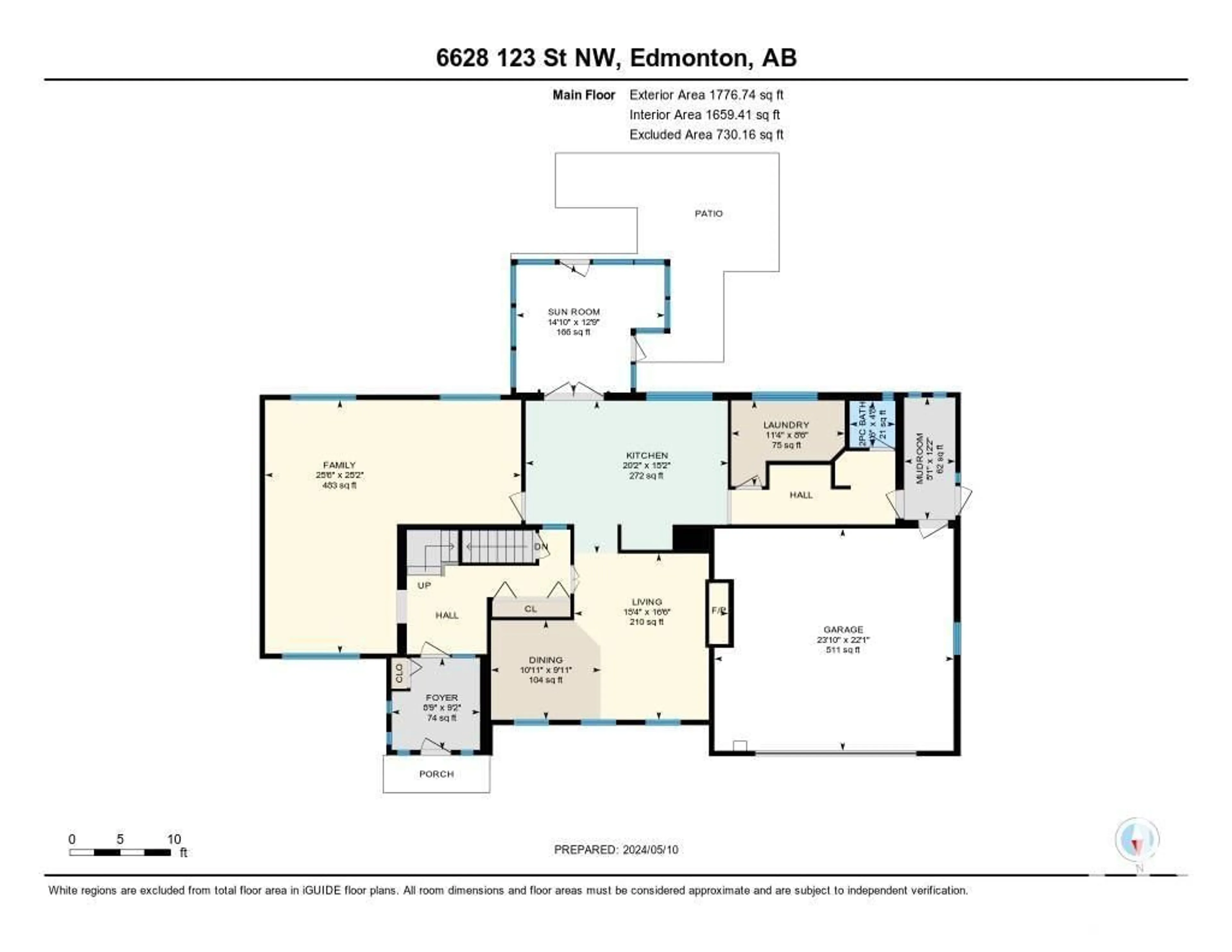 Floor plan for 6628 123 ST NW, Edmonton Alberta T6H3T6