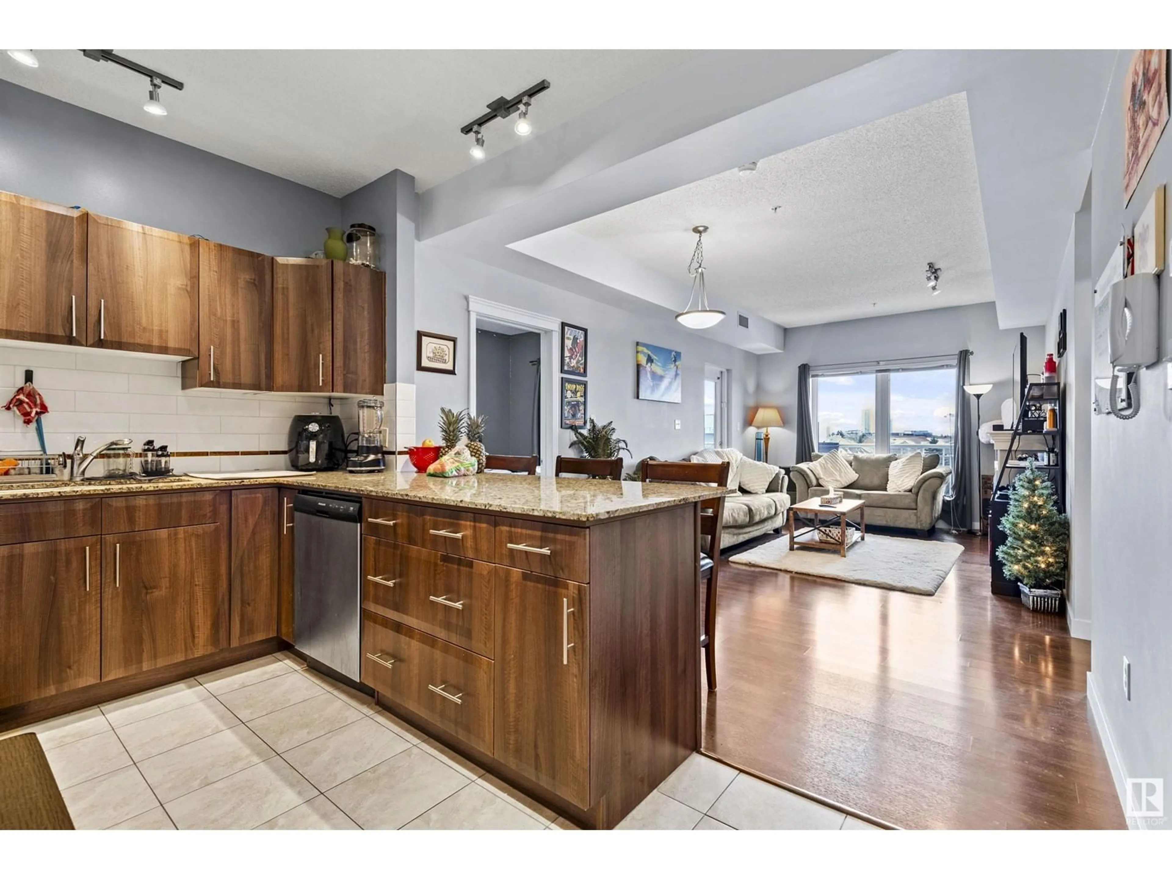 Open concept kitchen, unknown for #501 10333 112 ST NW, Edmonton Alberta T5K0B4