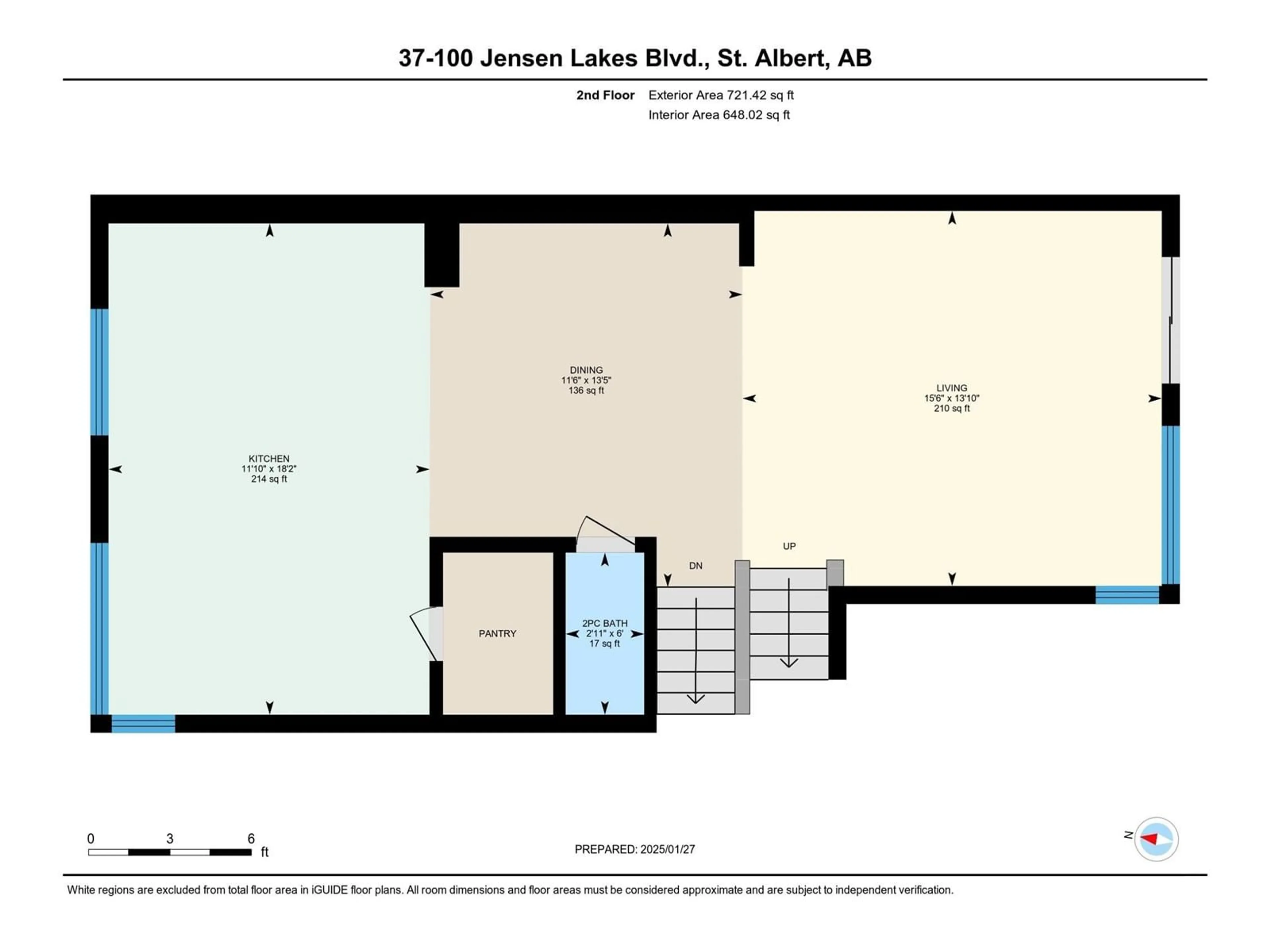 Floor plan for #37 100 Jensen Lakes BV, St. Albert Alberta T8N7T9