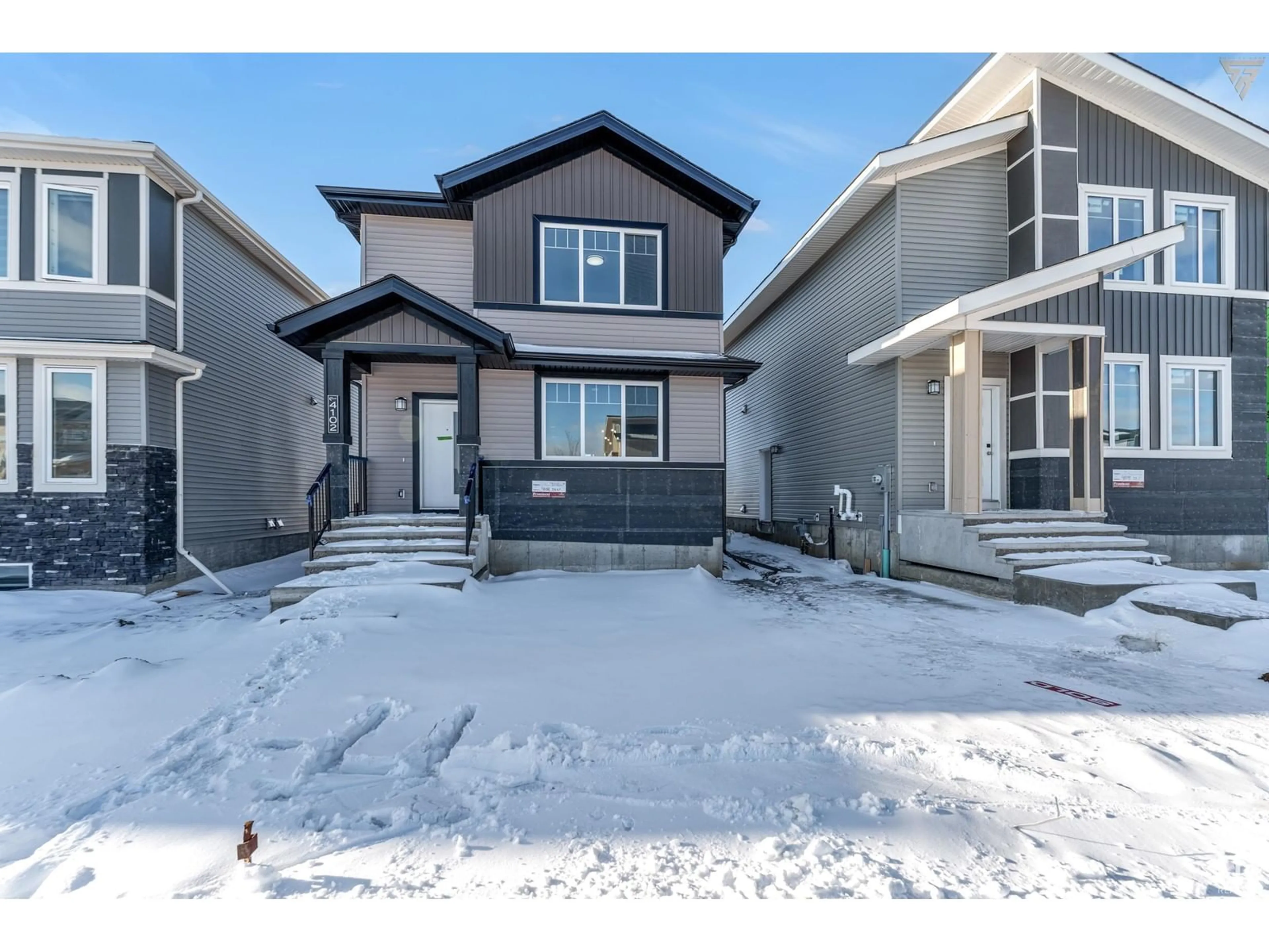 Home with vinyl exterior material, street for 4102 38 ST, Beaumont Alberta T4X0C4