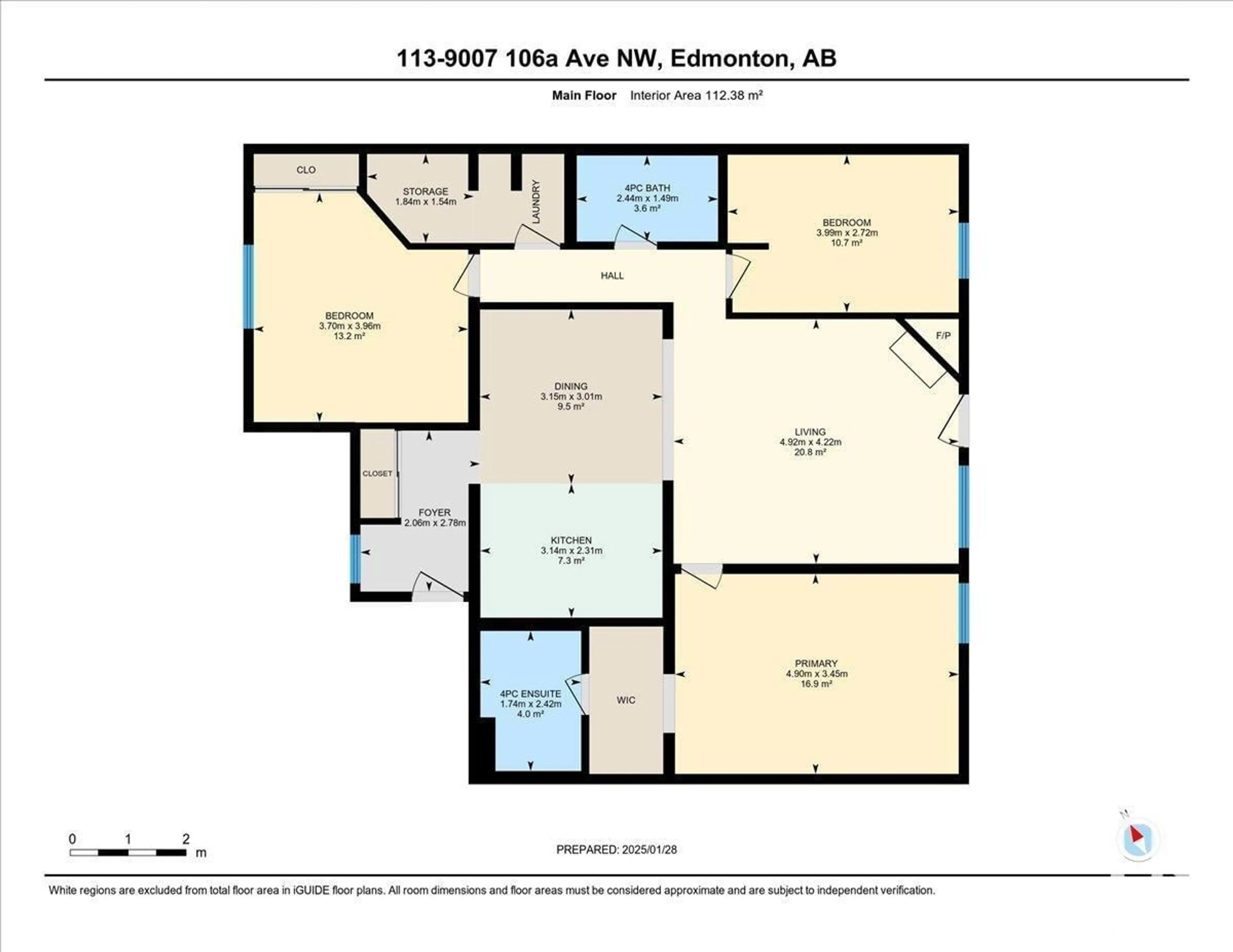 Floor plan for #113 9007 106A AV NW, Edmonton Alberta T5H3Y7