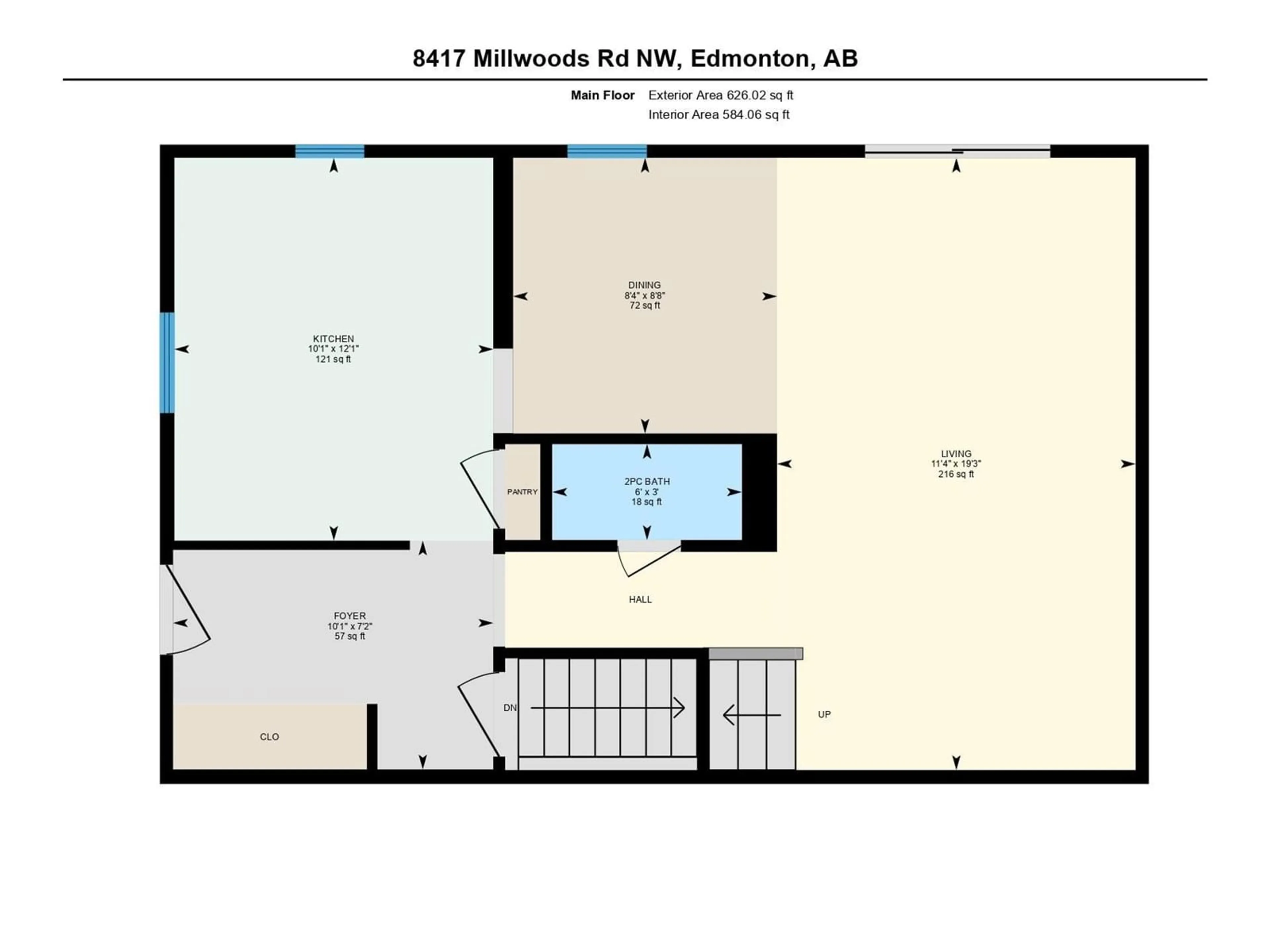 Floor plan for 8417 MILL WOODS RD NW, Edmonton Alberta T6K2P6