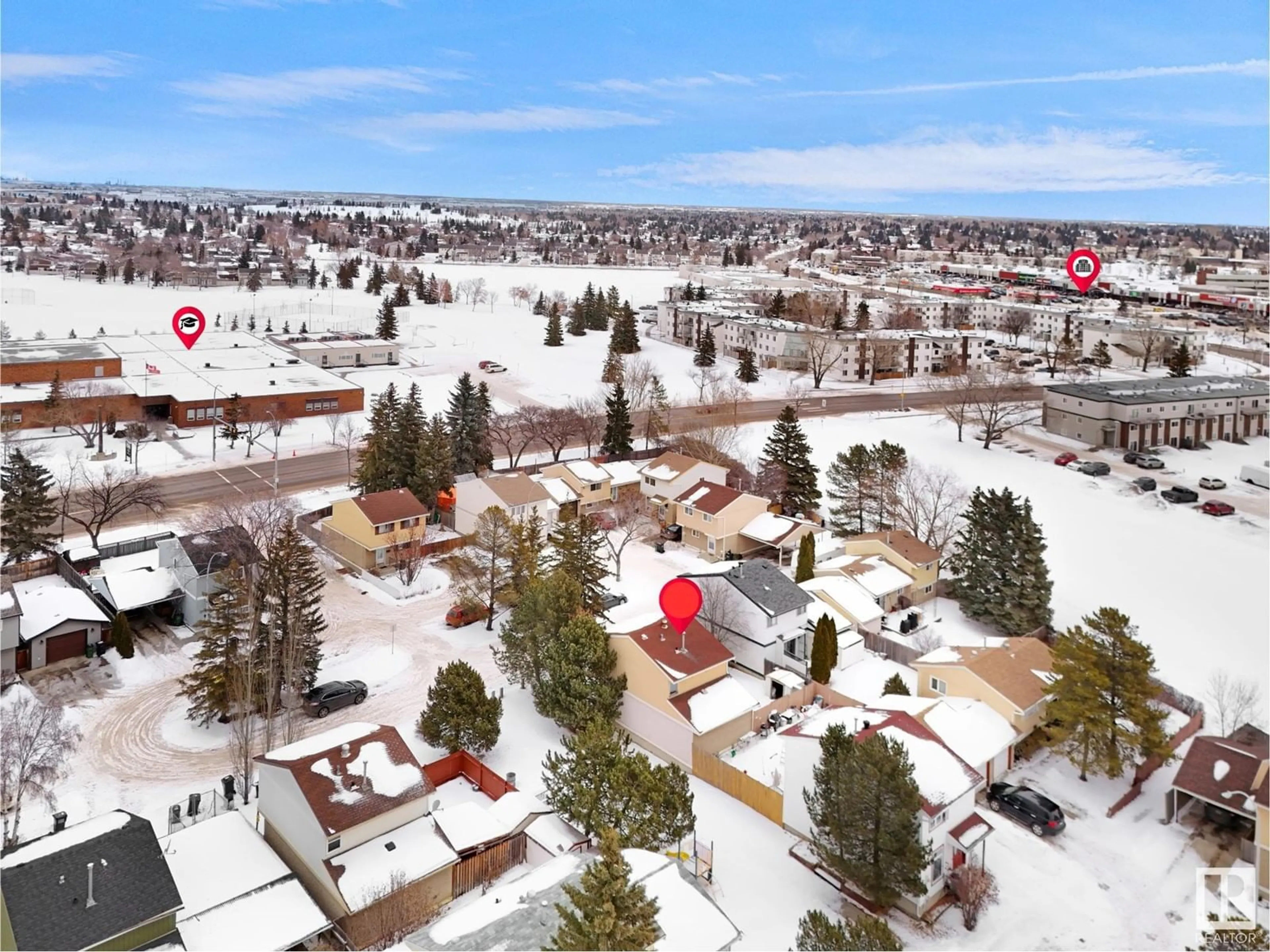 A pic from outside/outdoor area/front of a property/back of a property/a pic from drone, street for 8417 MILL WOODS RD NW, Edmonton Alberta T6K2P6