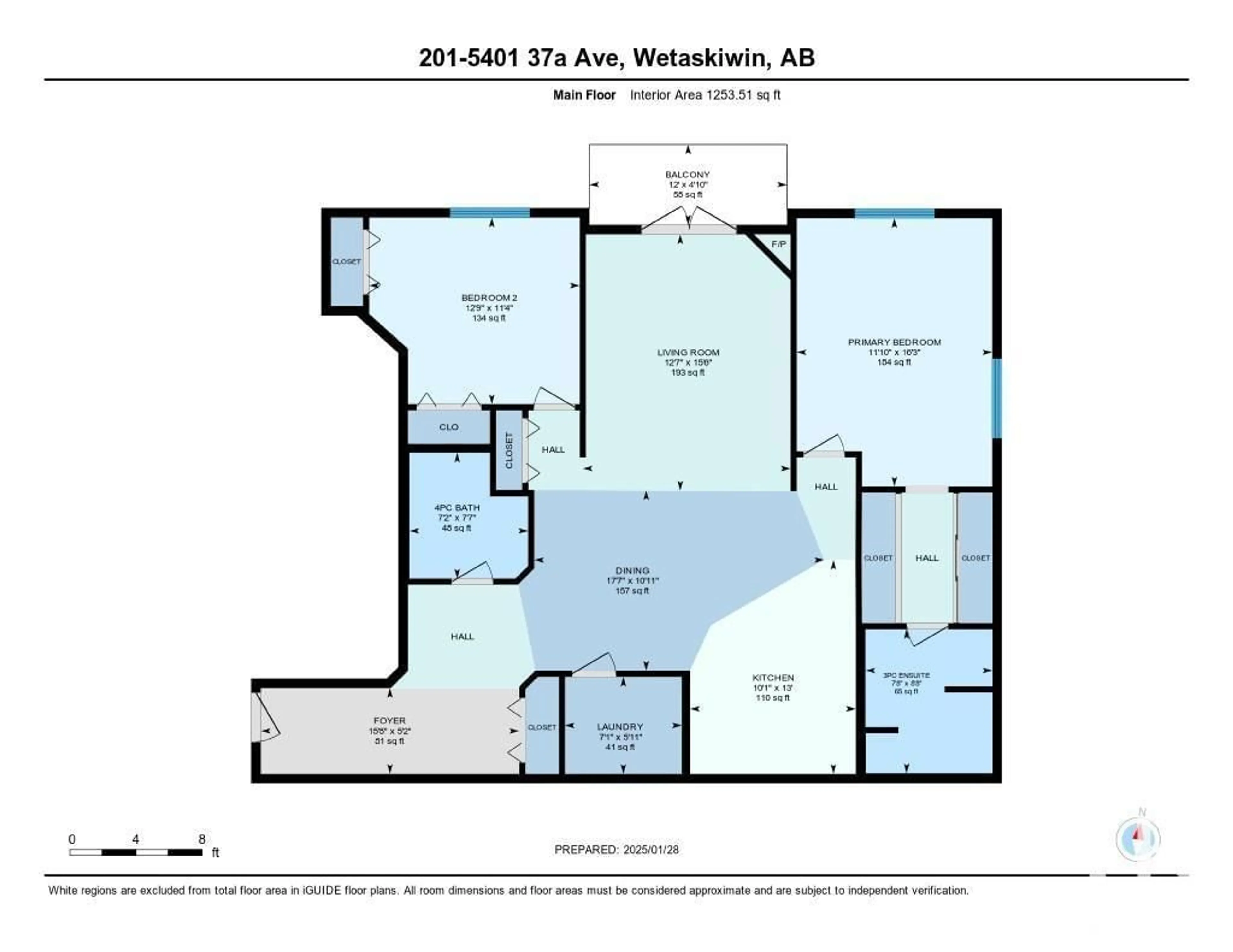 Floor plan for #201 5401 37A AV, Wetaskiwin Alberta T9A1H9