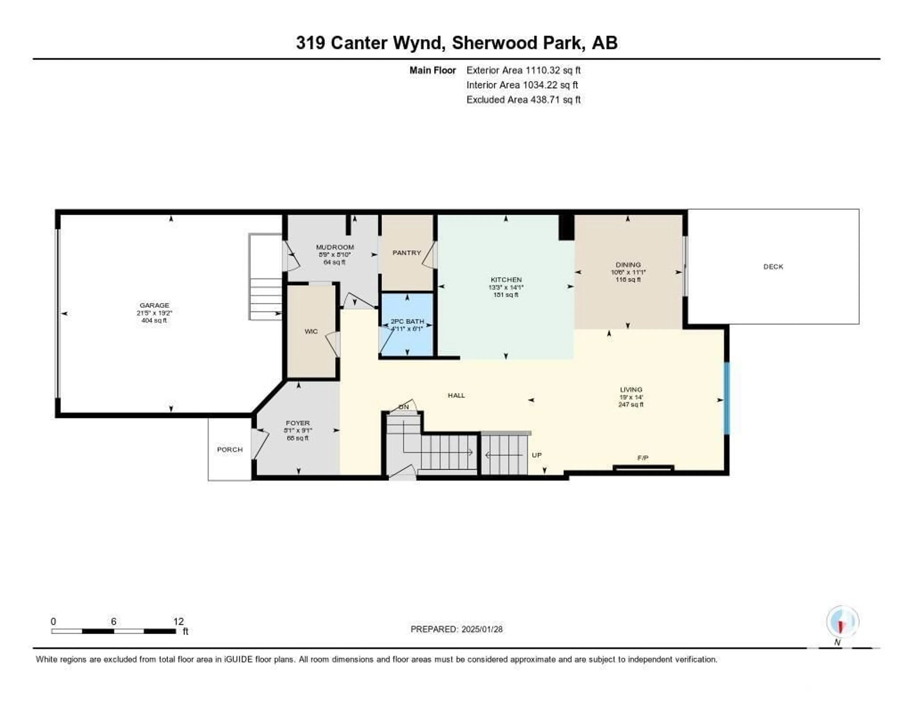 Floor plan for 319 CANTER WD, Sherwood Park Alberta T8H2Z6