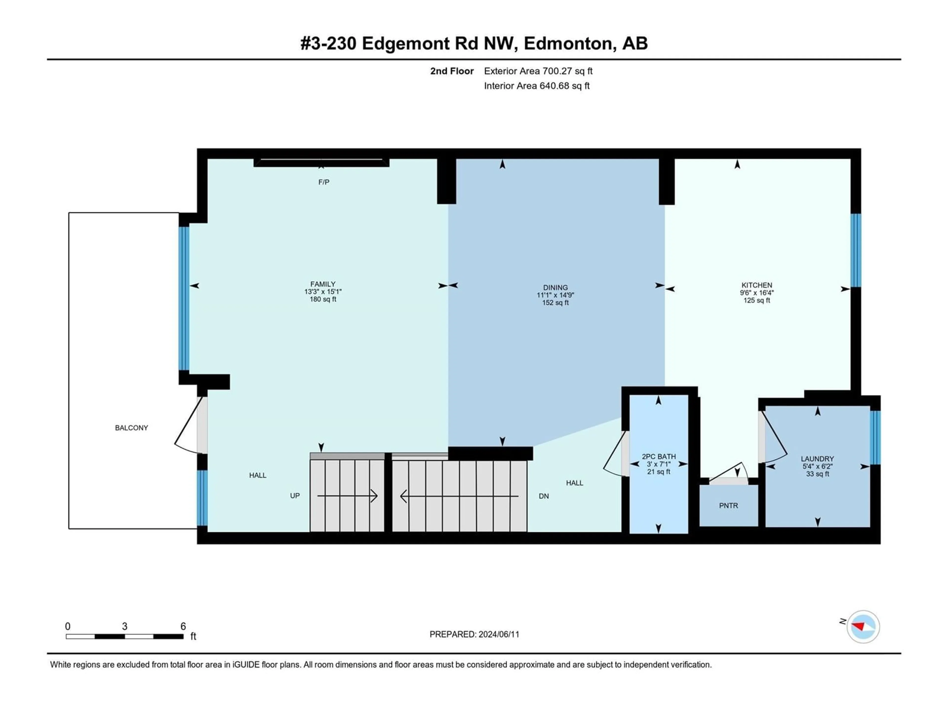 Floor plan for #3 230 EDGEMONT RD NW, Edmonton Alberta T6M0Y8