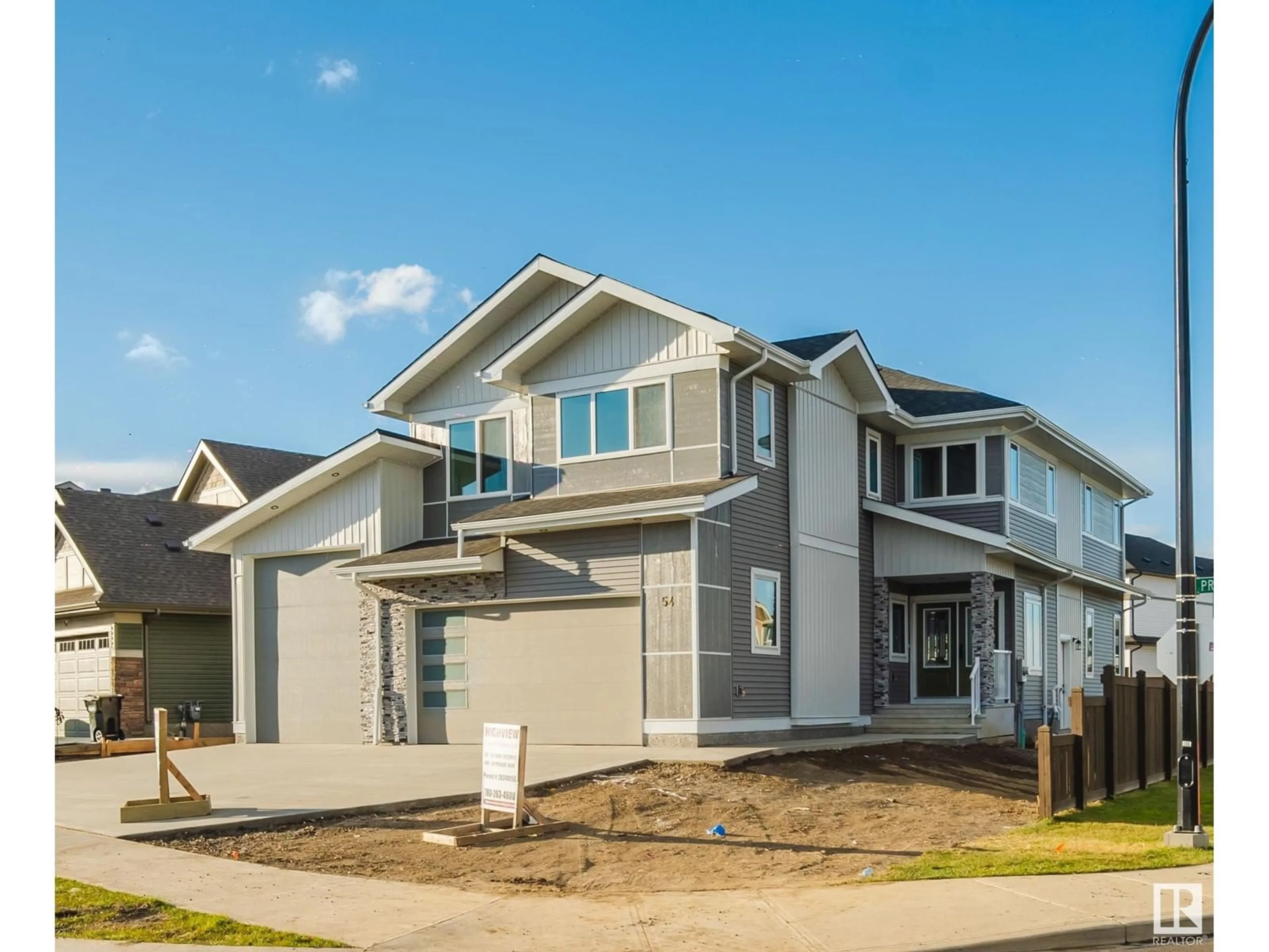 Home with vinyl exterior material, street for 54 PRESCOTT BV, Spruce Grove Alberta T7X2W8