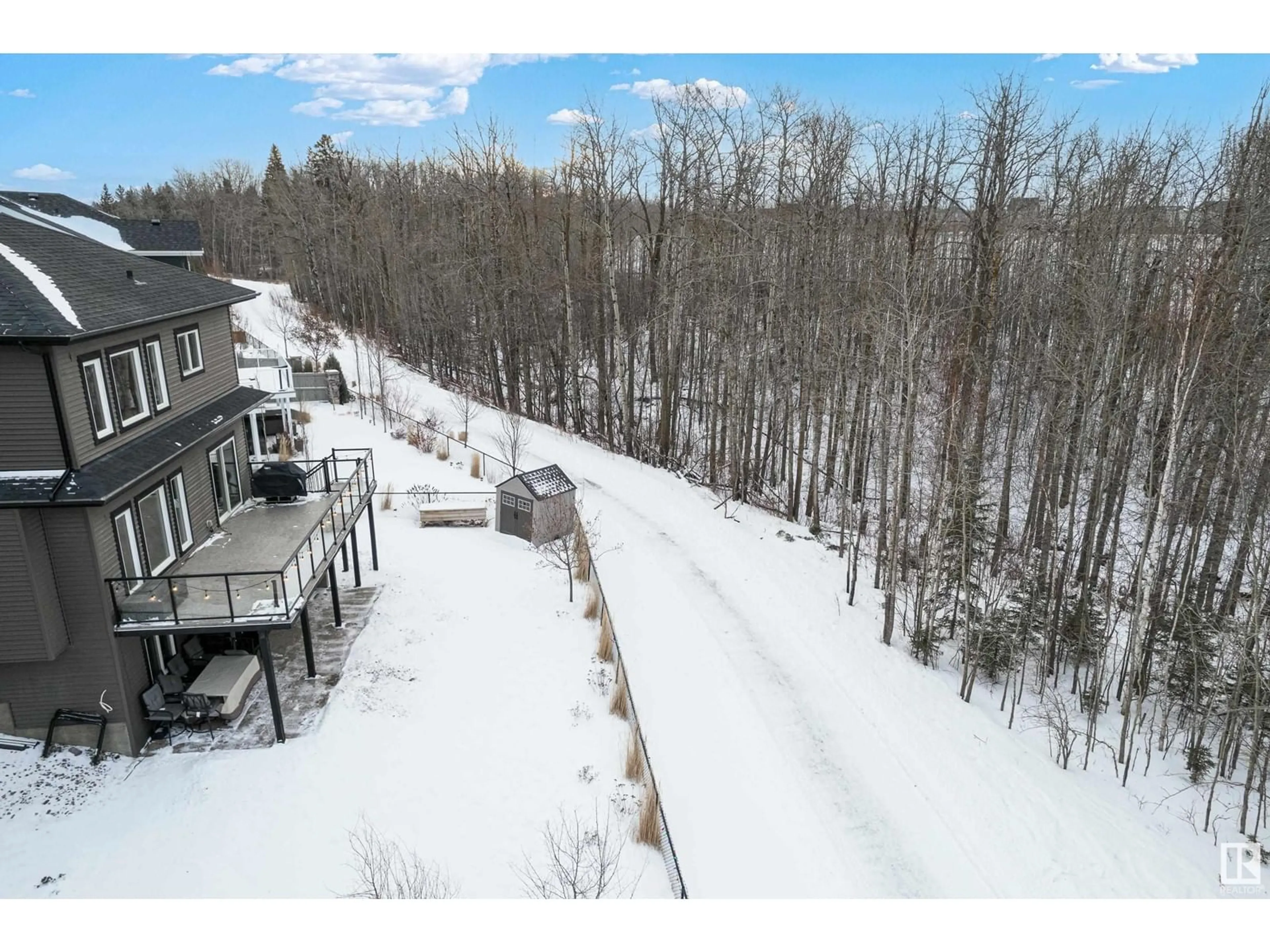 A pic from outside/outdoor area/front of a property/back of a property/a pic from drone, forest/trees view for 609 MERLIN LANDING LD NW, Edmonton Alberta T5S0L9