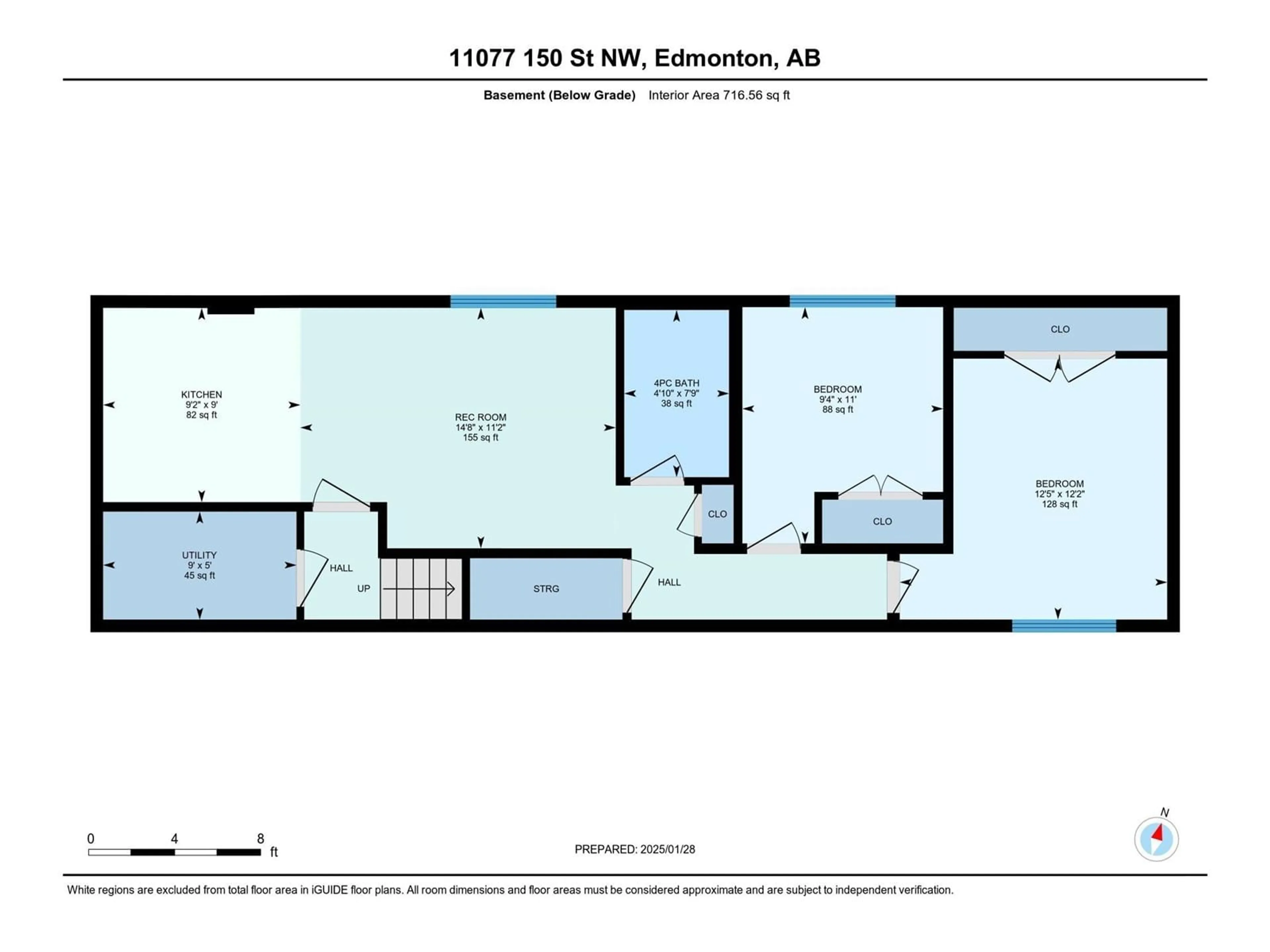 Floor plan for 11077 150 ST NW, Edmonton Alberta T5P1R9