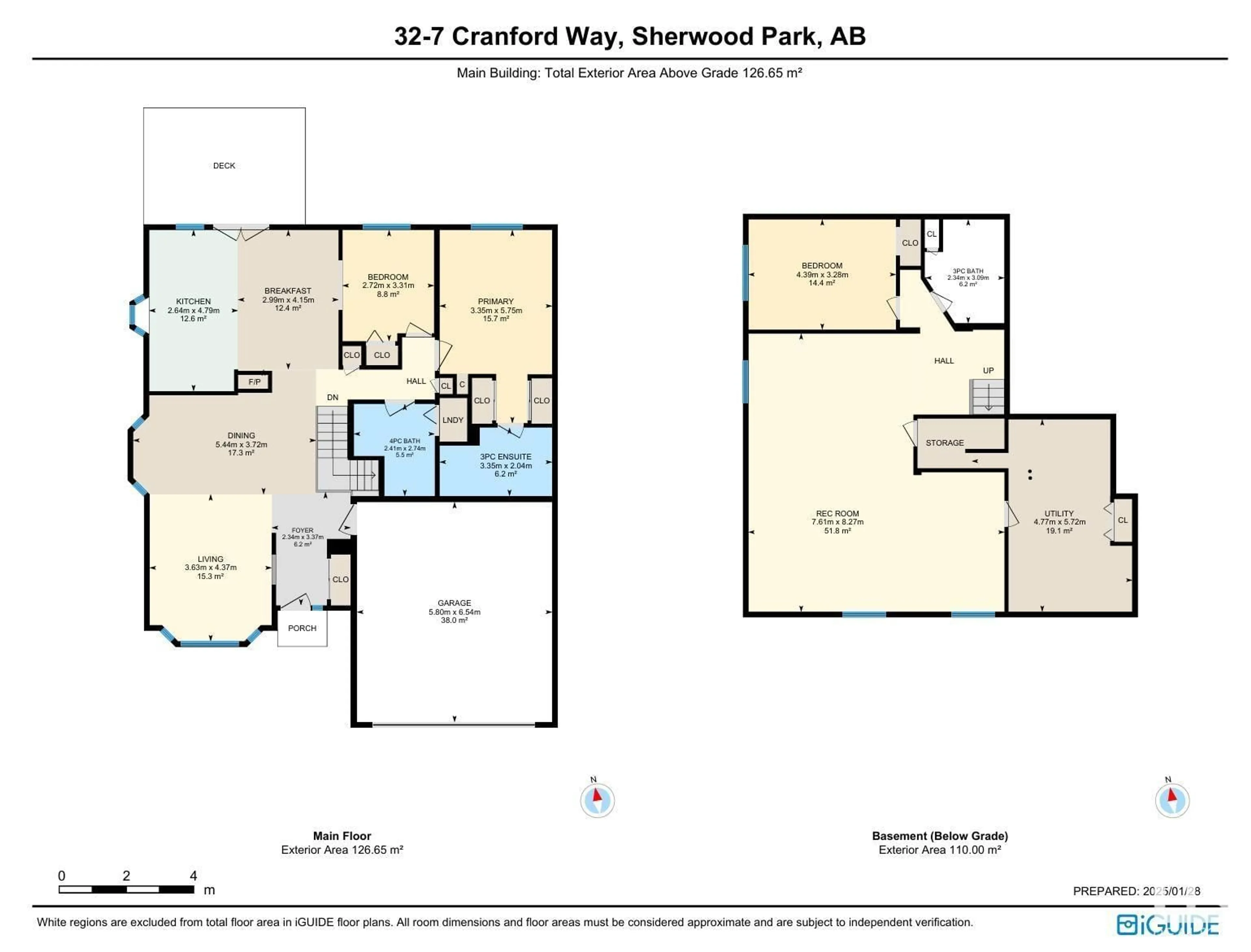 Floor plan for #32 7 CRANFORD WY, Sherwood Park Alberta T8H5W5