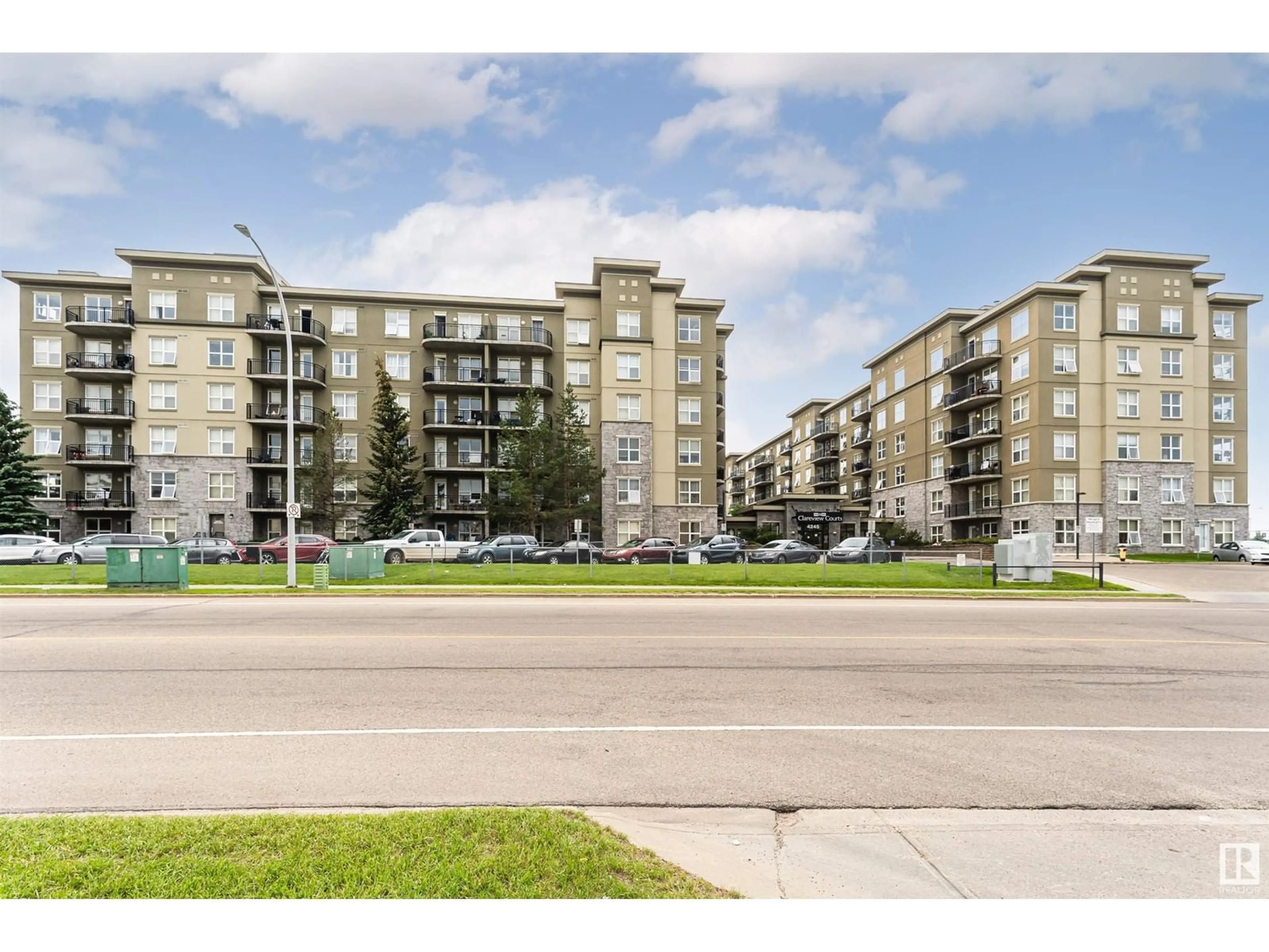 A pic from outside/outdoor area/front of a property/back of a property/a pic from drone, street for #2-414 4245 139 AV NW, Edmonton Alberta T5Y3E8