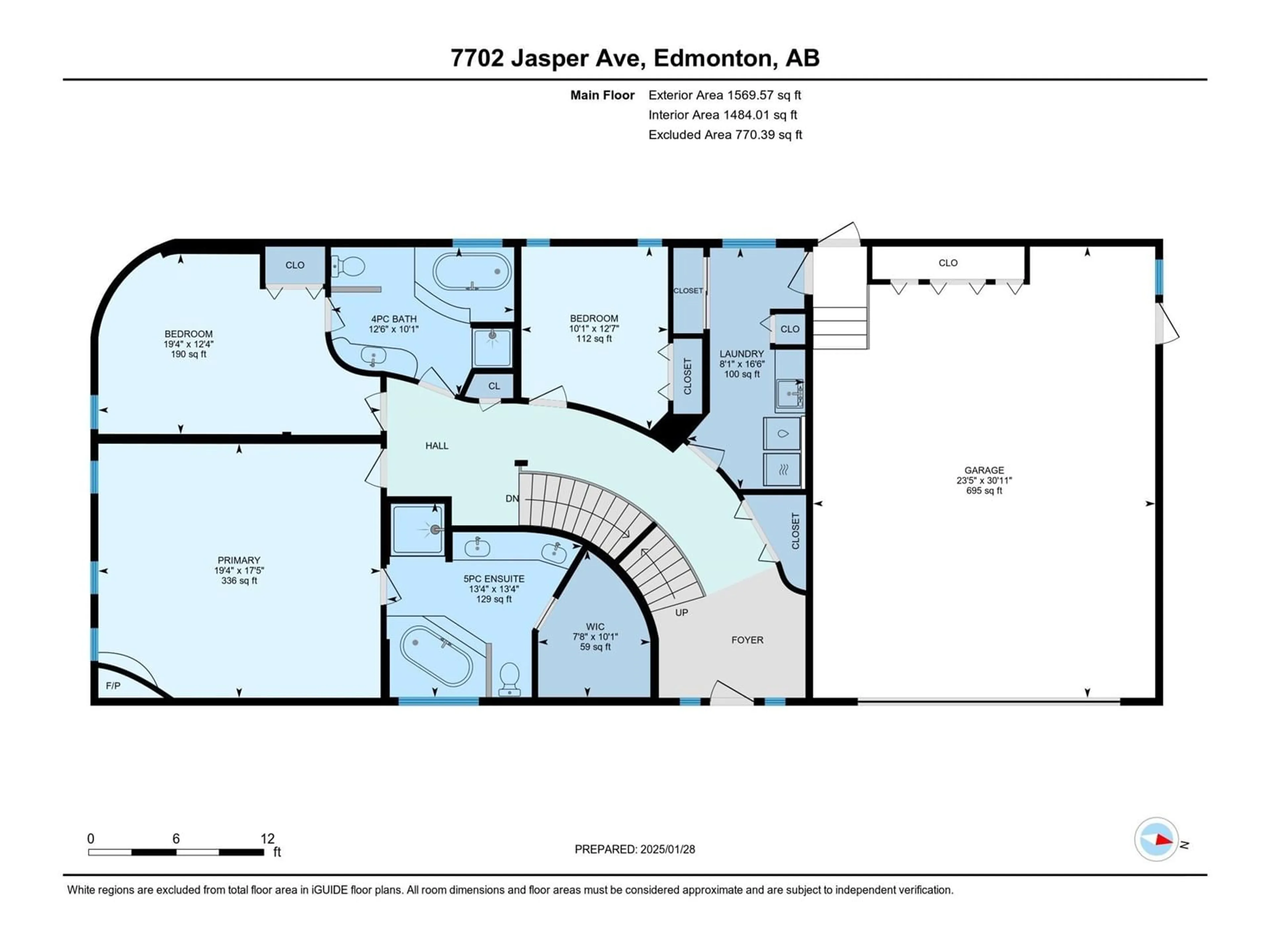 Floor plan for 7702 JASPER AV NW, Edmonton Alberta T5H3R8