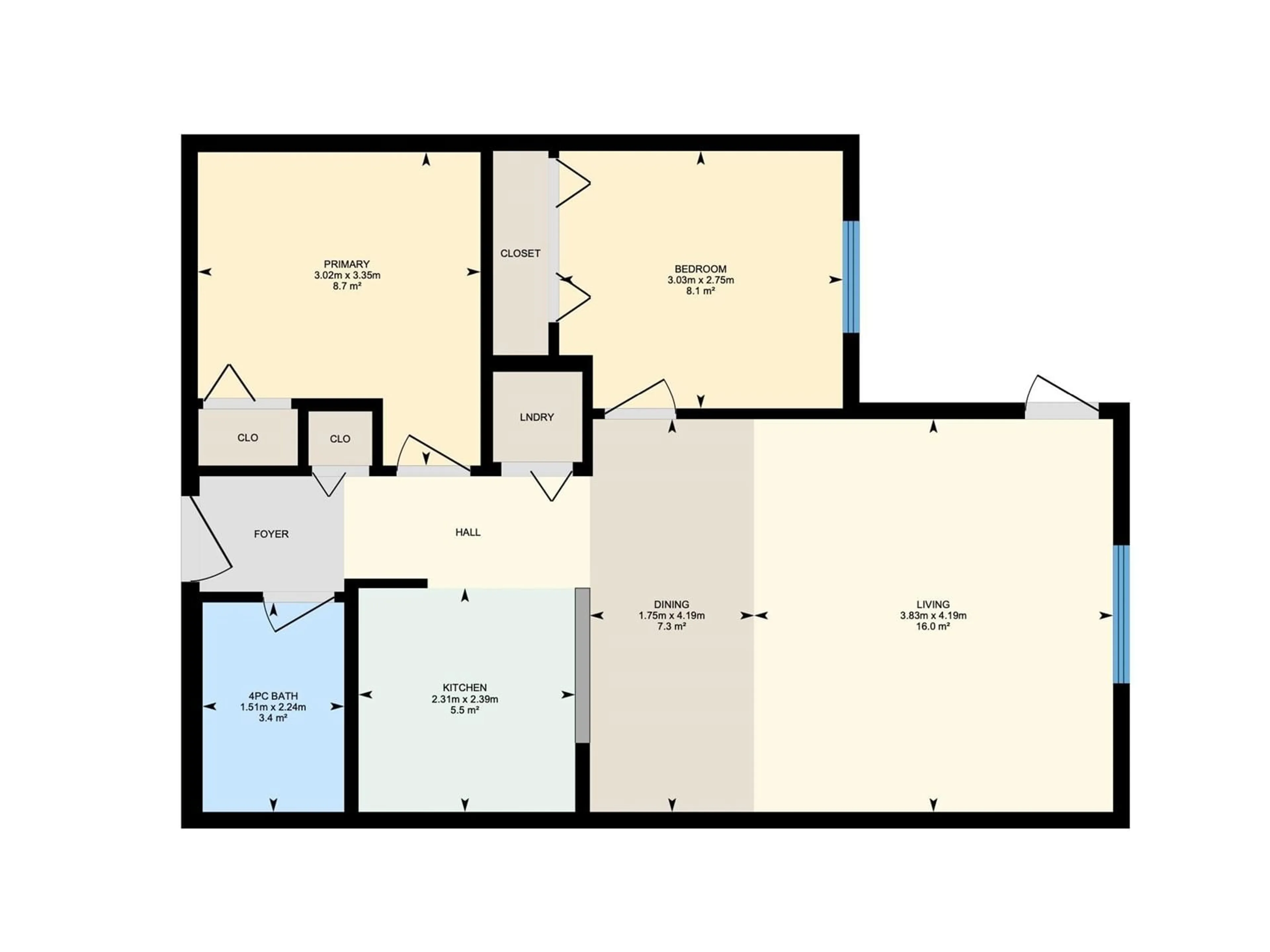 Floor plan for #206 11803 22 AV SW, Edmonton Alberta T6W2R9