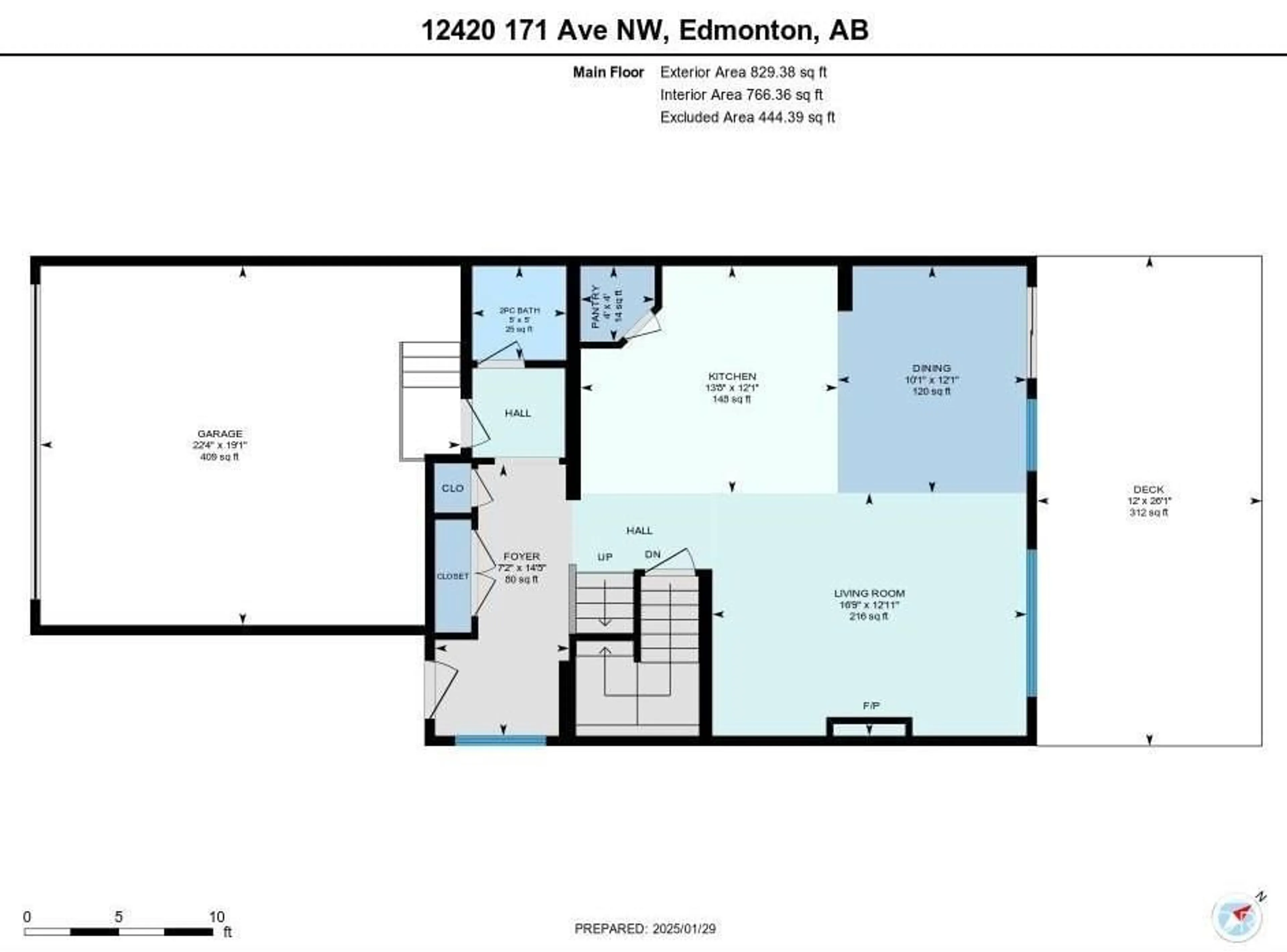 Floor plan for 12420 171 AV NW, Edmonton Alberta T5X0E4