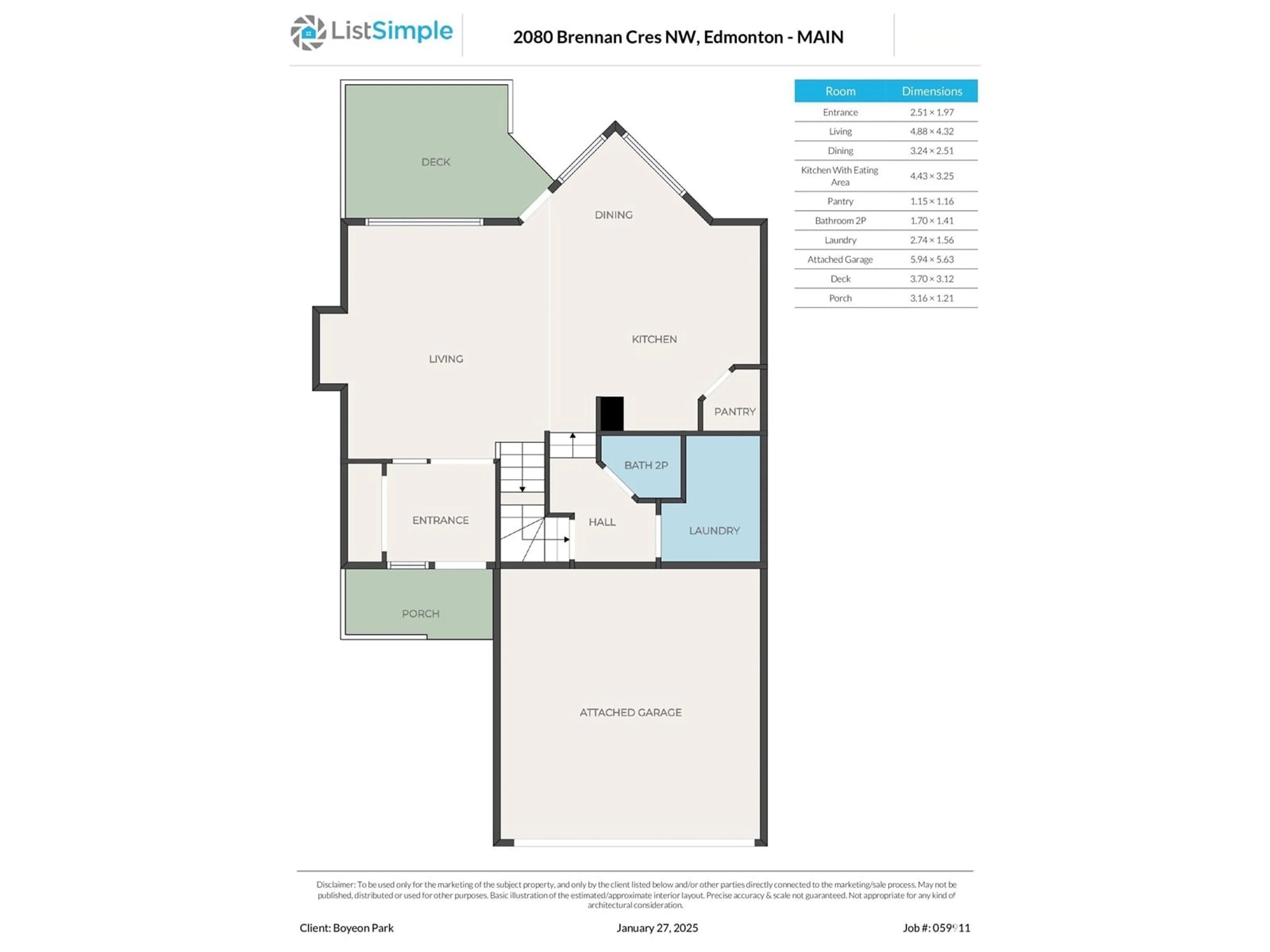 Floor plan for 2080 Brennan CR NW NW, Edmonton Alberta T5T6M3