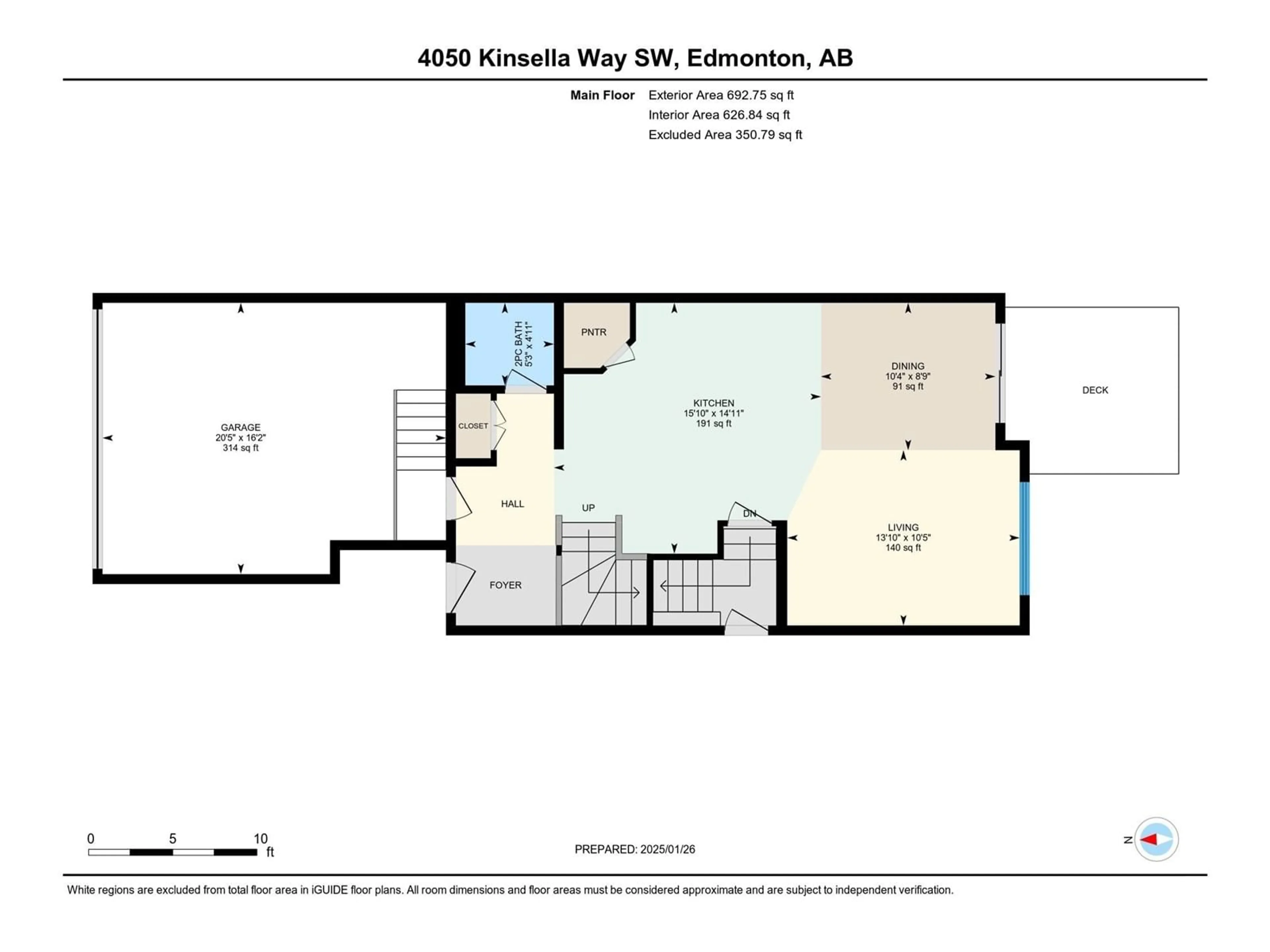 Floor plan for 4050 KINSELLA WY SW, Edmonton Alberta T6W4J6