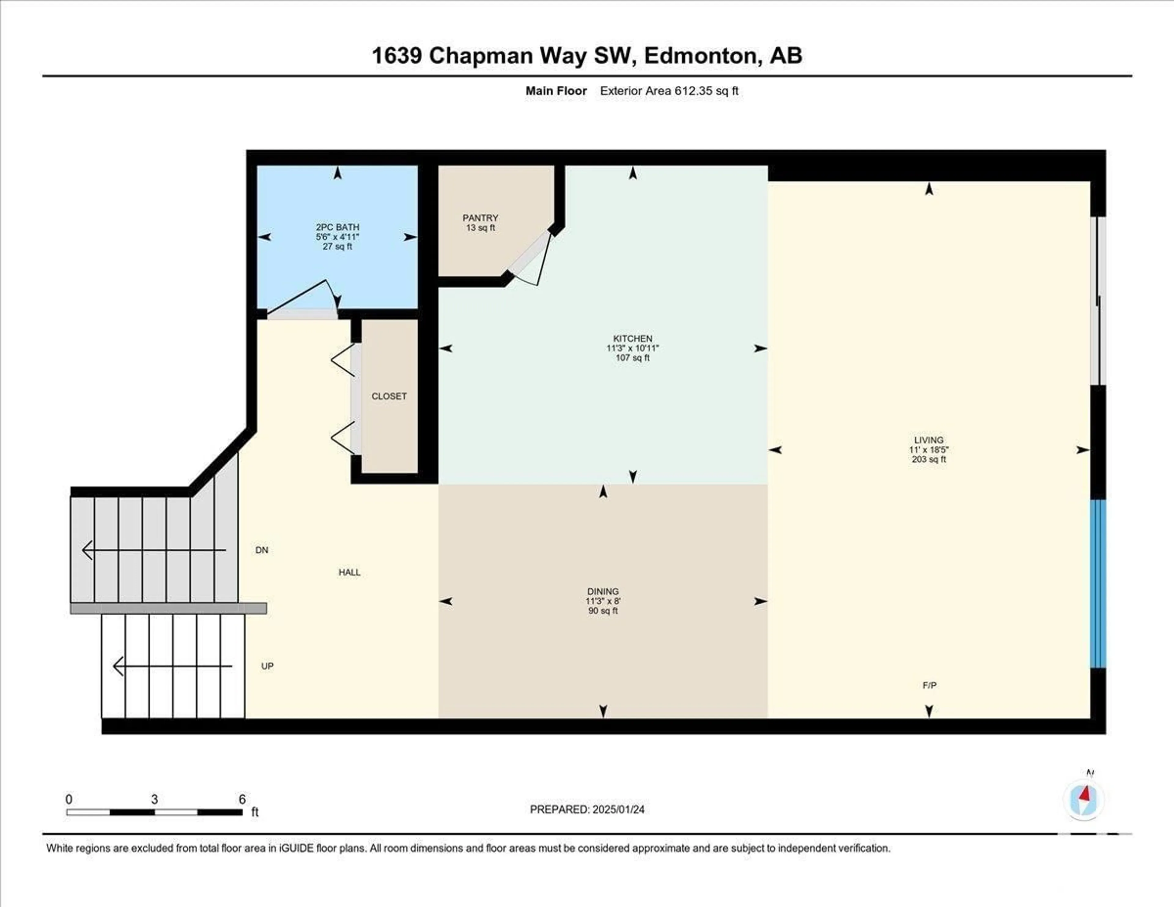 Floor plan for 1639 Chapman Way SW, Edmonton Alberta T6W0Y5