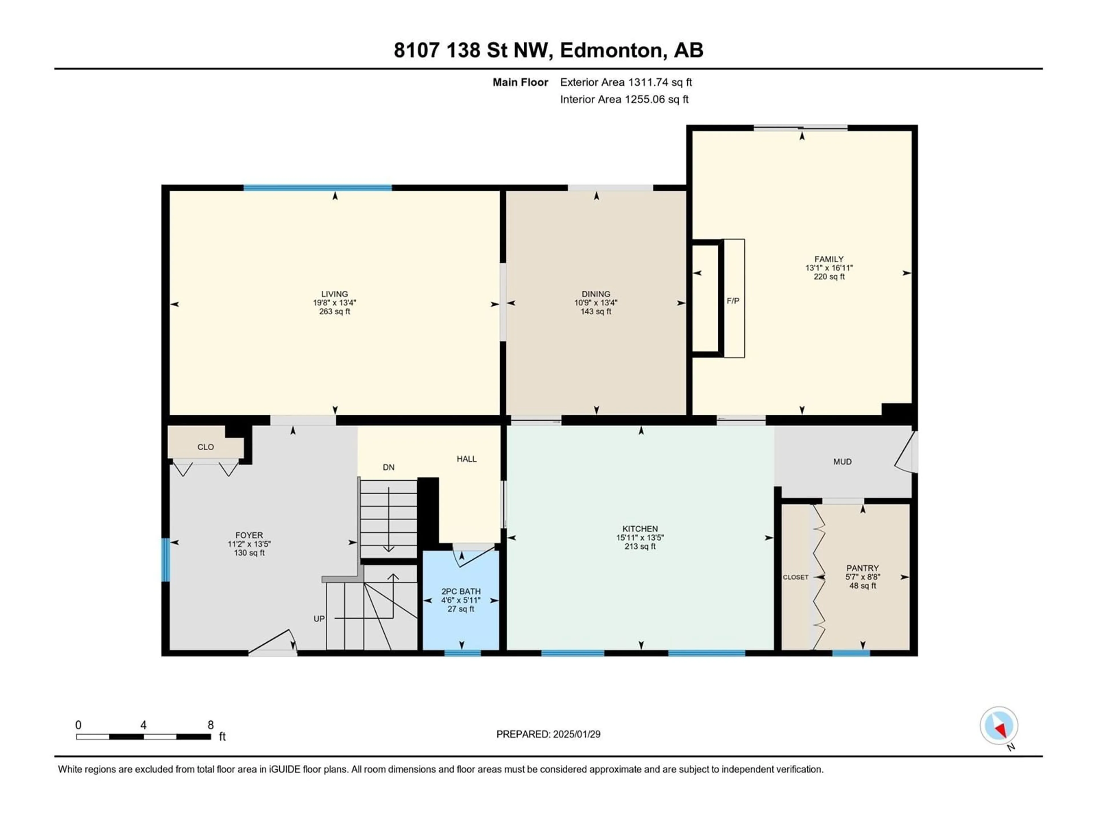 Floor plan for 8107 138 ST NW, Edmonton Alberta T5R0E1