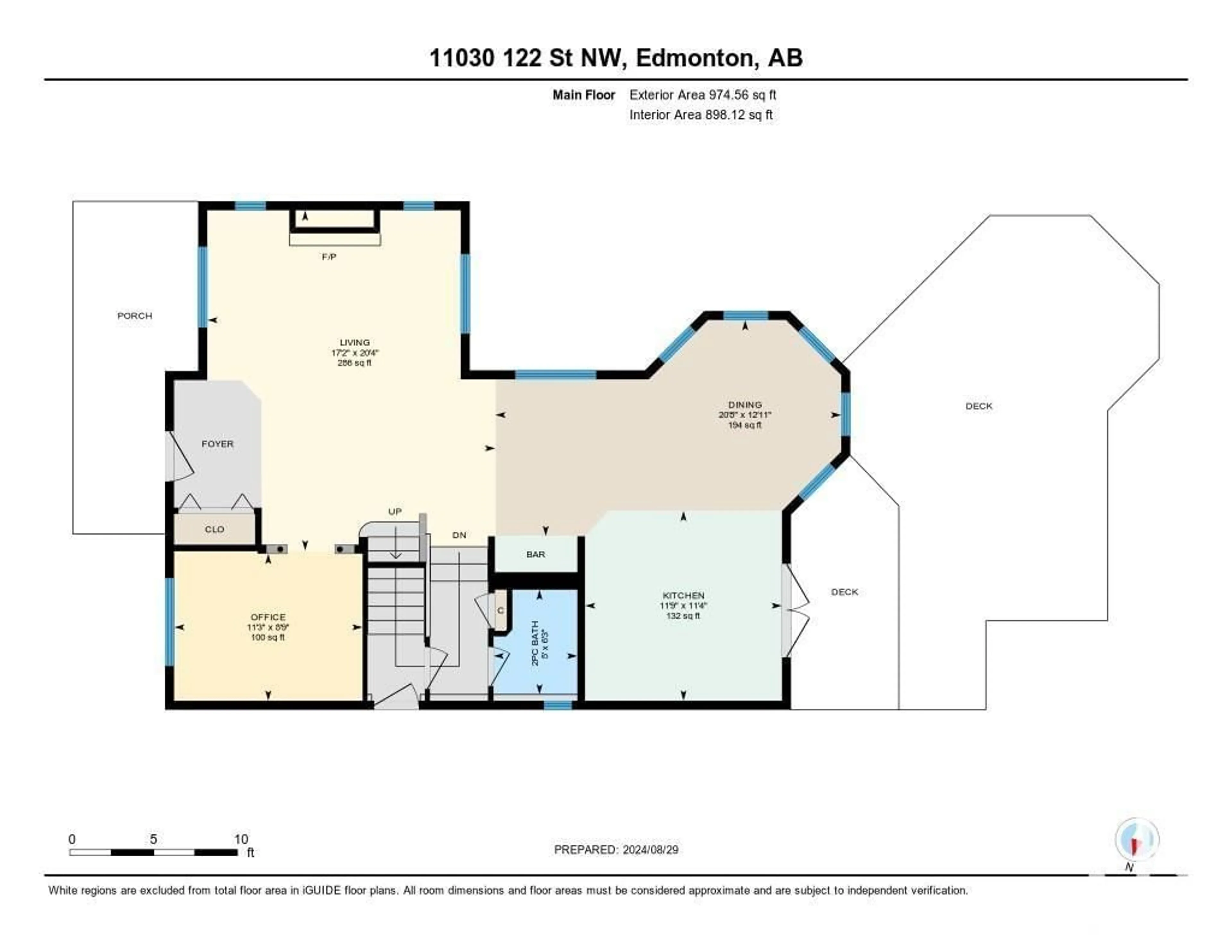 Floor plan for 11030 122 ST NW, Edmonton Alberta T5M0B3