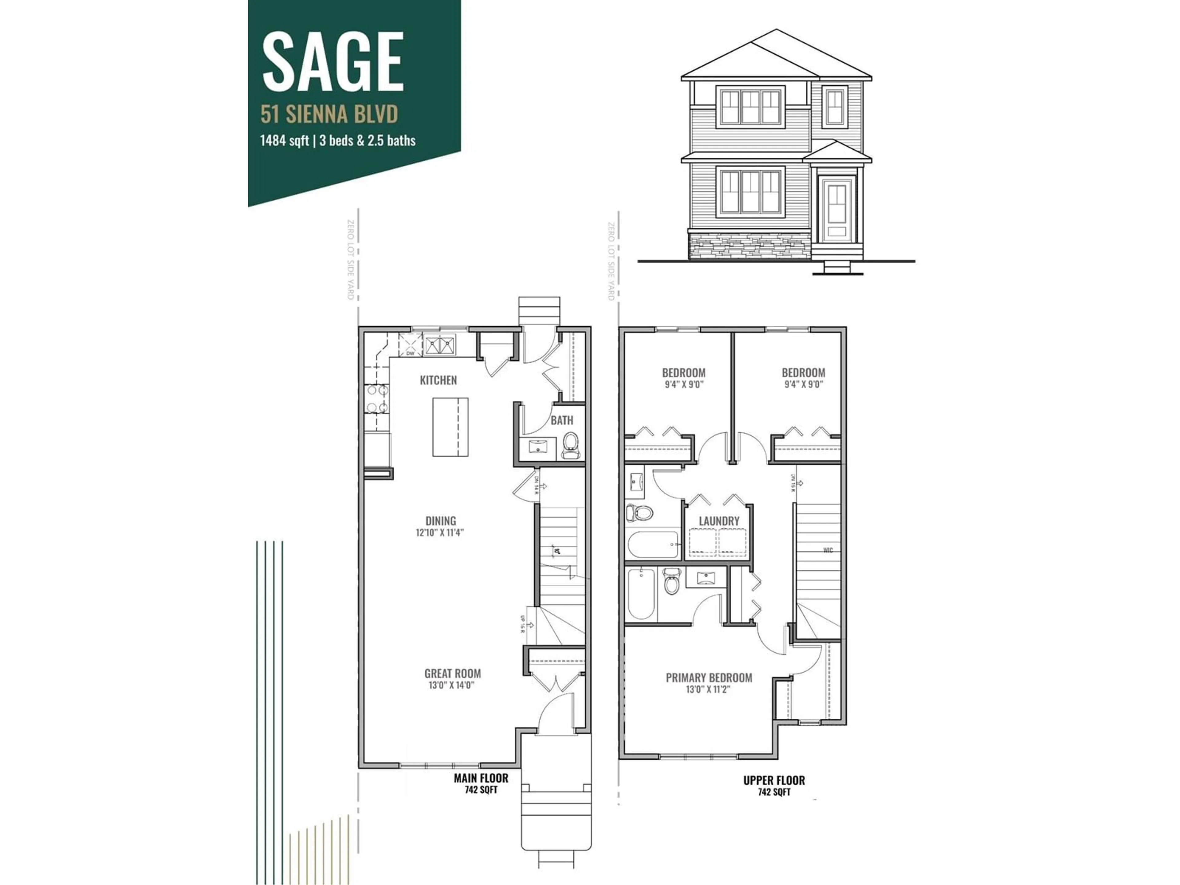 Floor plan for 51 Sienna BV, Fort Saskatchewan Alberta T8L0W3