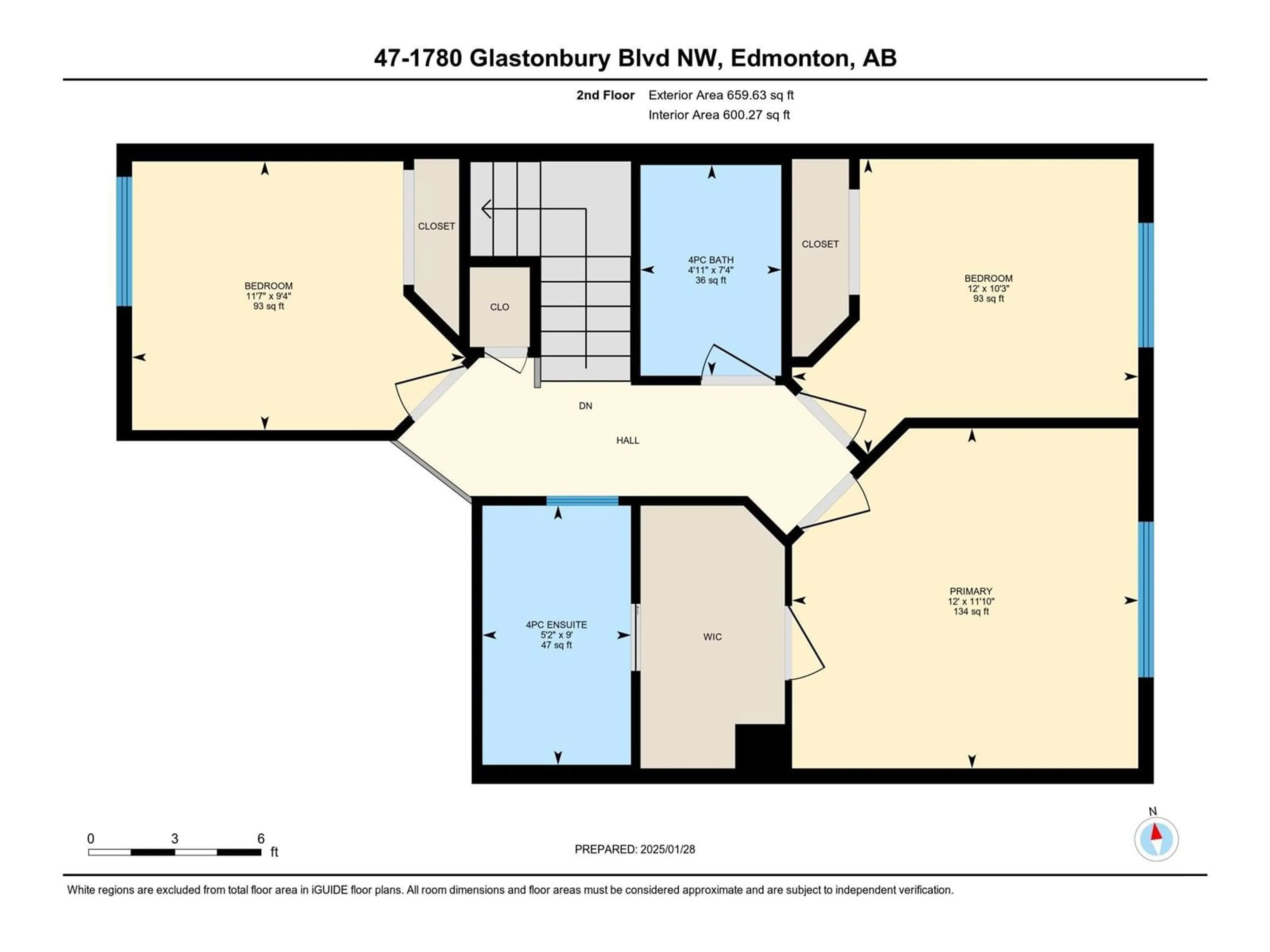 Floor plan for #47 1780 GLASTONBURY BV NW, Edmonton Alberta T5T6P9