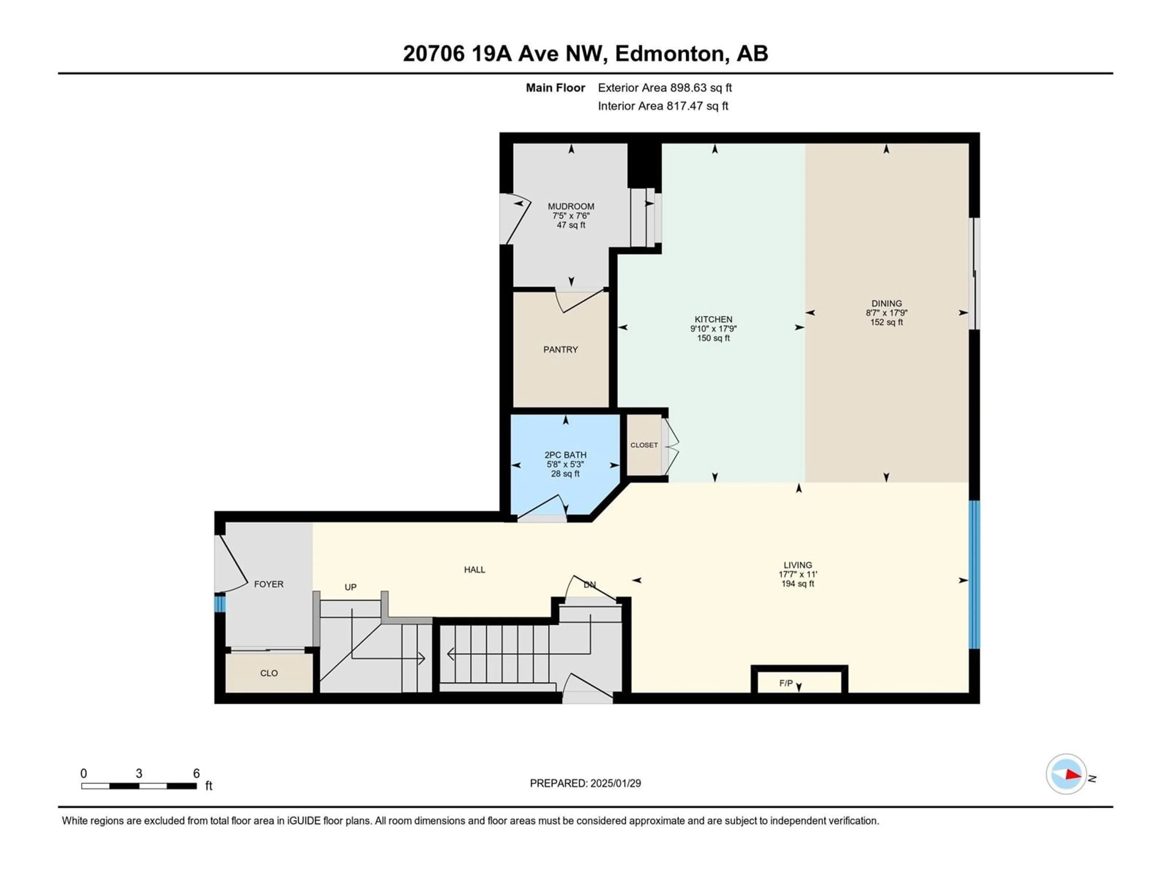 Floor plan for 20706 19A AV NW, Edmonton Alberta T6M1R6