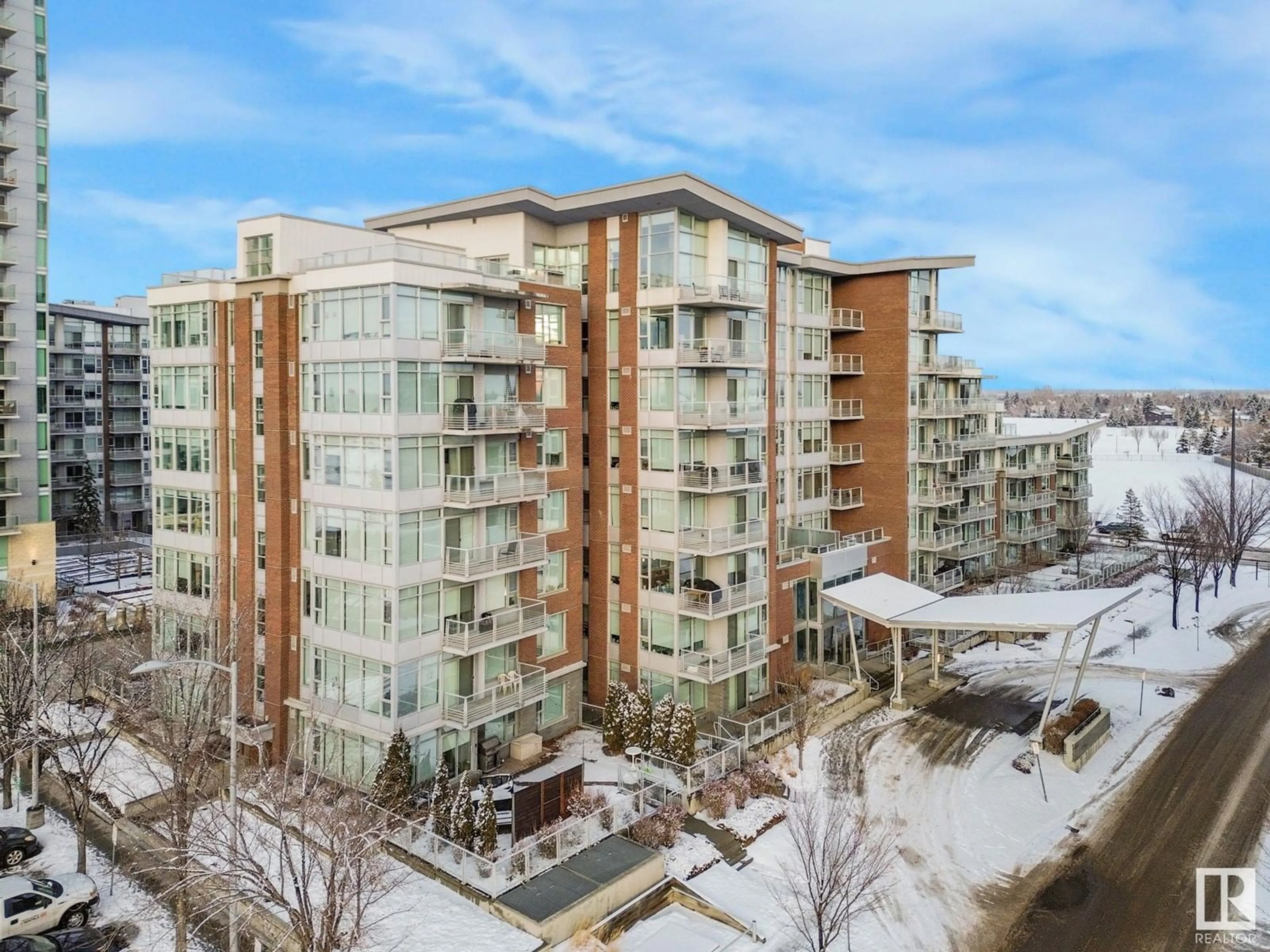 A pic from outside/outdoor area/front of a property/back of a property/a pic from drone, city buildings view from balcony for #210 2606 109 ST NW, Edmonton Alberta T6J3S9