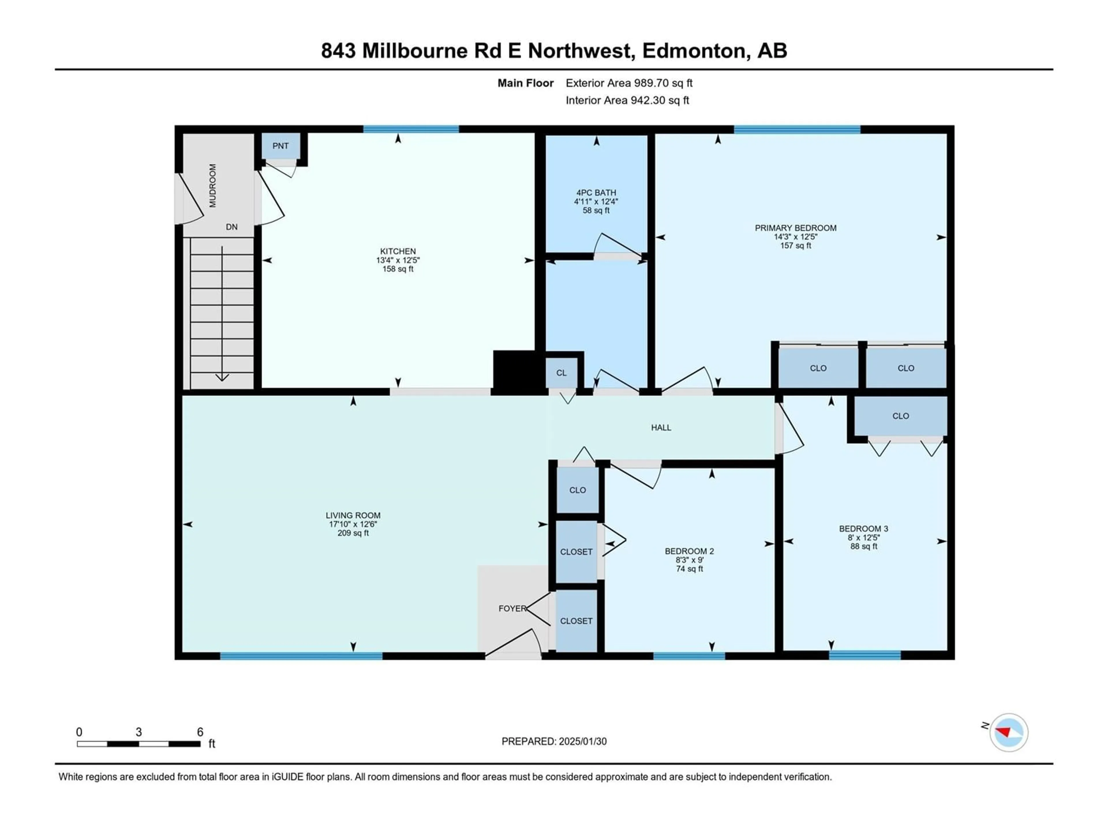 Floor plan for 843 MILLBOURNE RD E NW, Edmonton Alberta T6K0S4