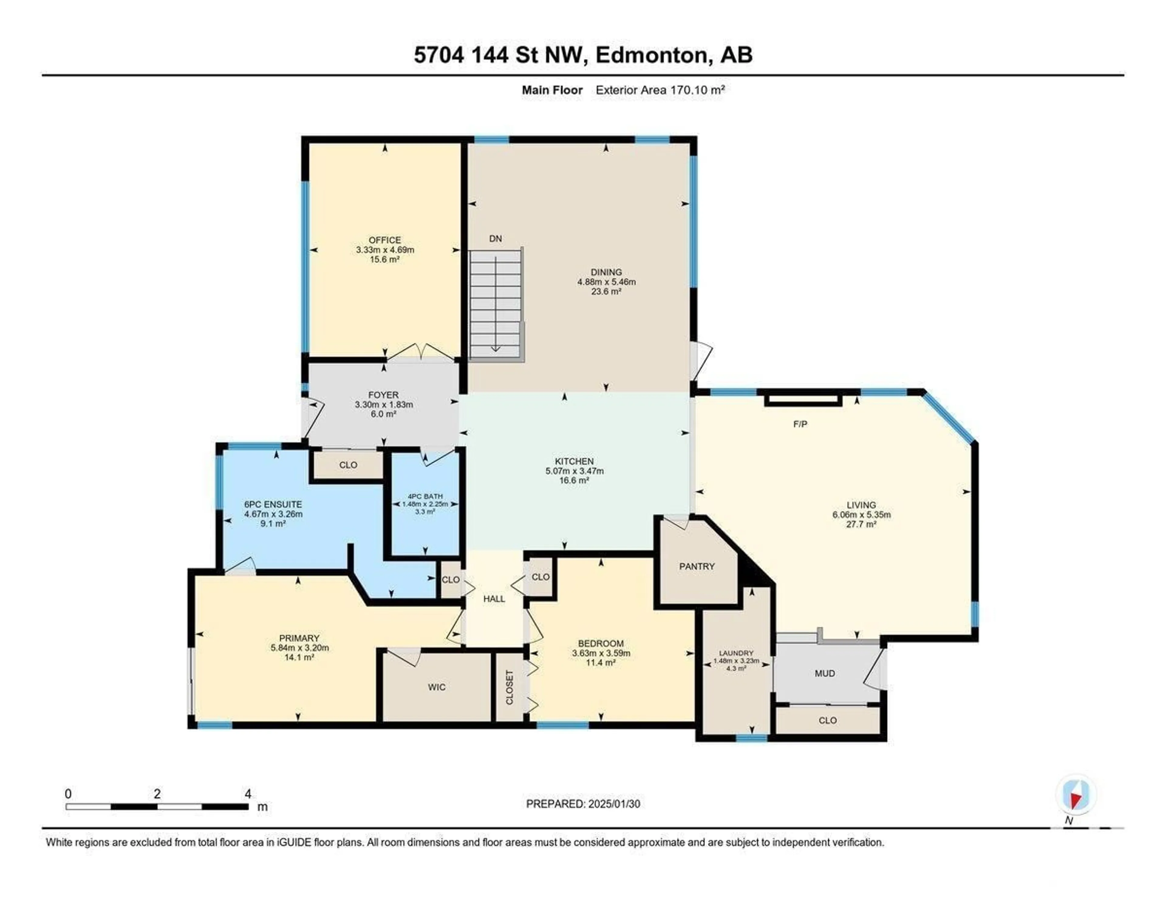 Floor plan for 5704 144 ST NW, Edmonton Alberta T6H4H4