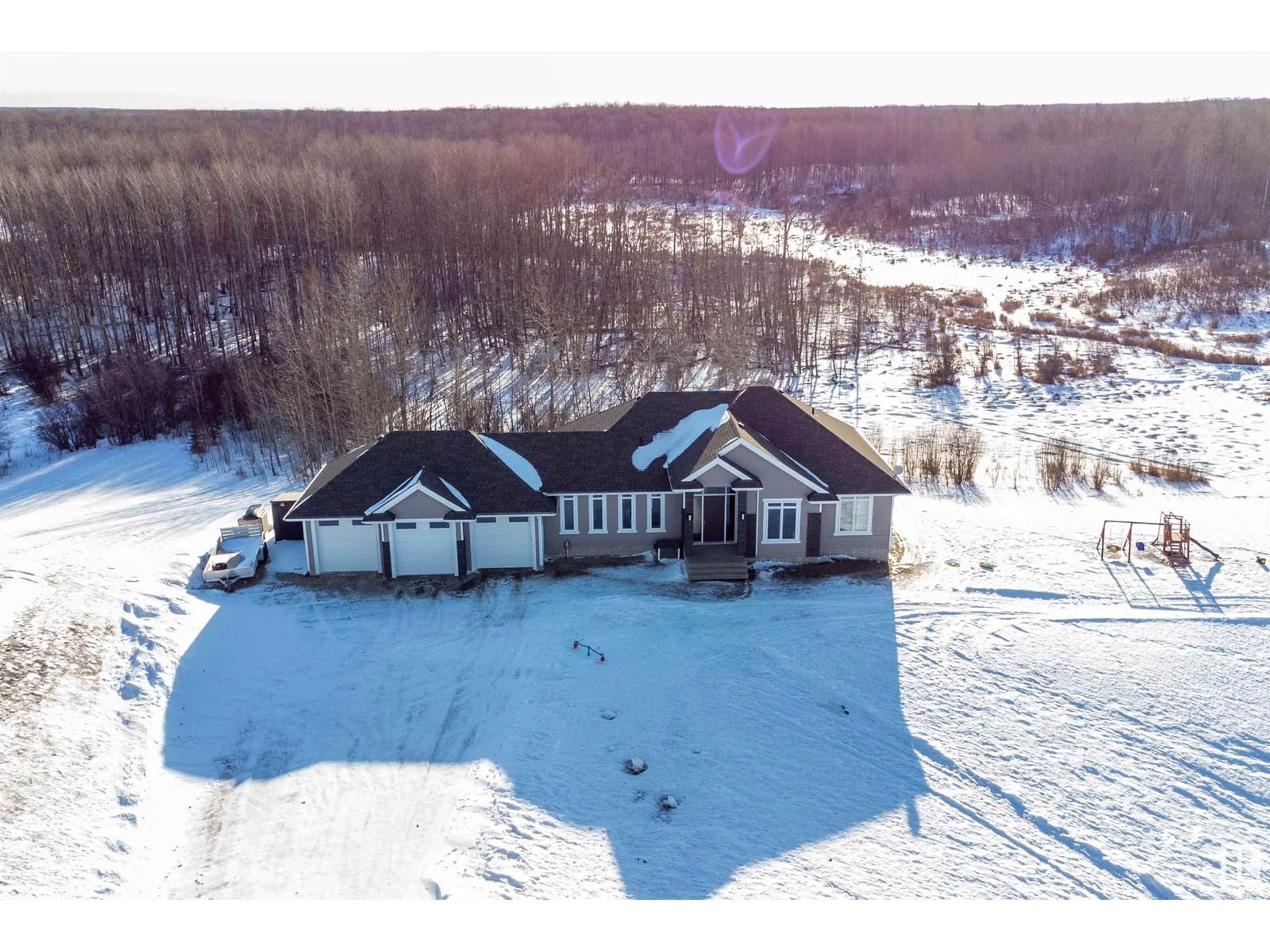 A pic from outside/outdoor area/front of a property/back of a property/a pic from drone, water/lake/river/ocean view for 391 50419 Range Road 203, Rural Beaver County Alberta T0B4J2