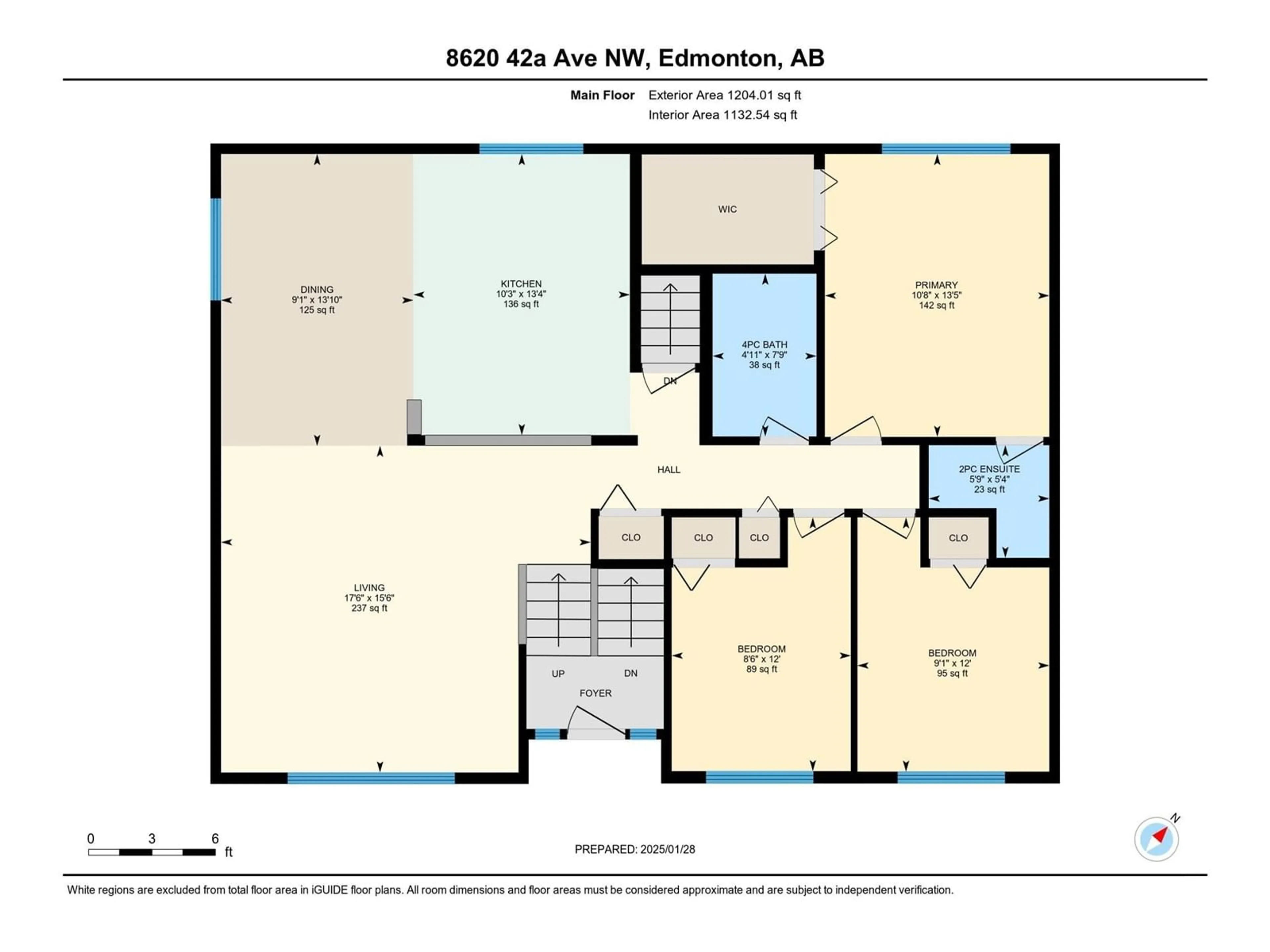 Floor plan for 8620 42A AV NW, Edmonton Alberta T6K1P4