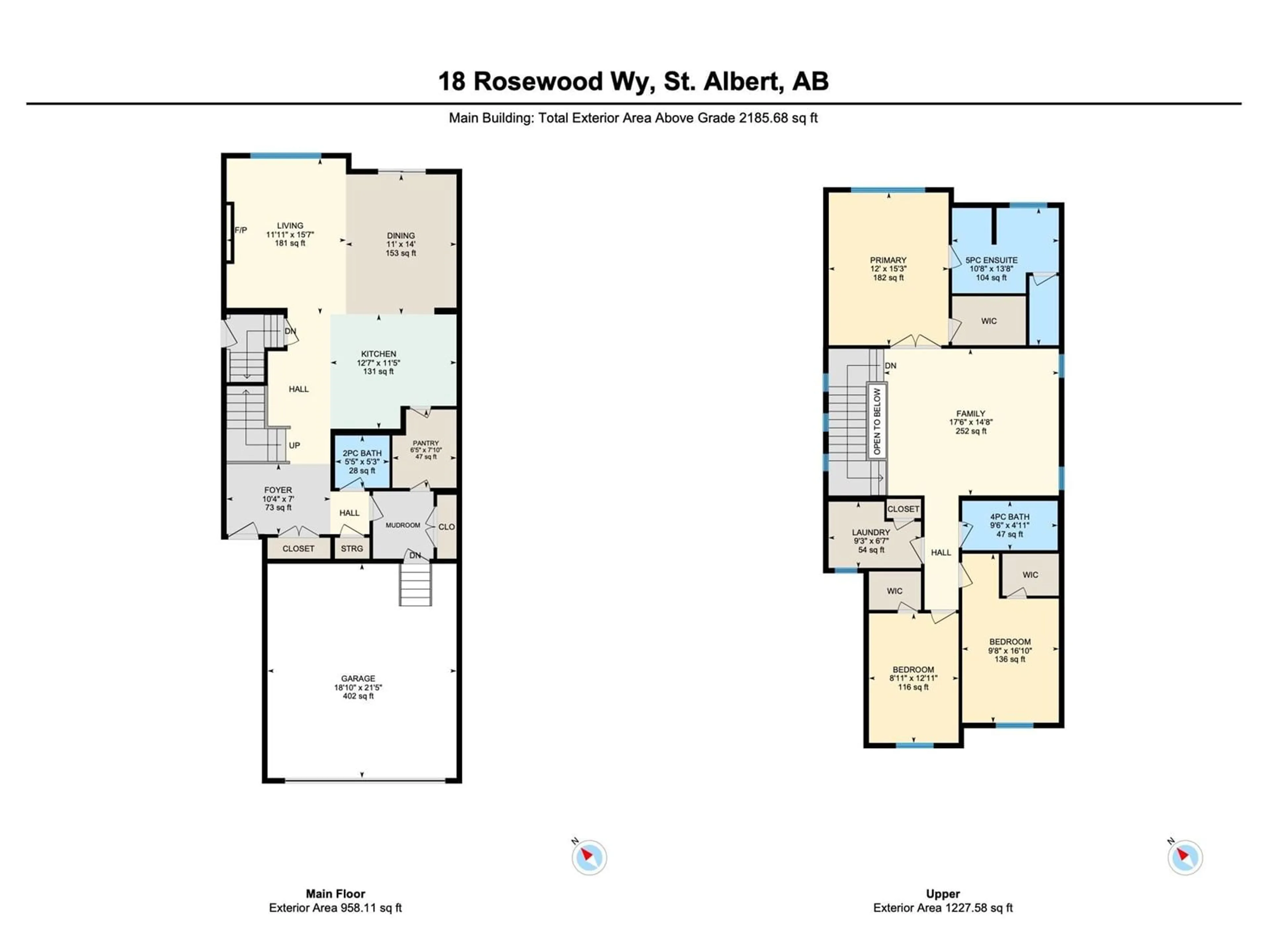 Floor plan for 18 ROSEWOOD WY, St. Albert Alberta T8N7Y8