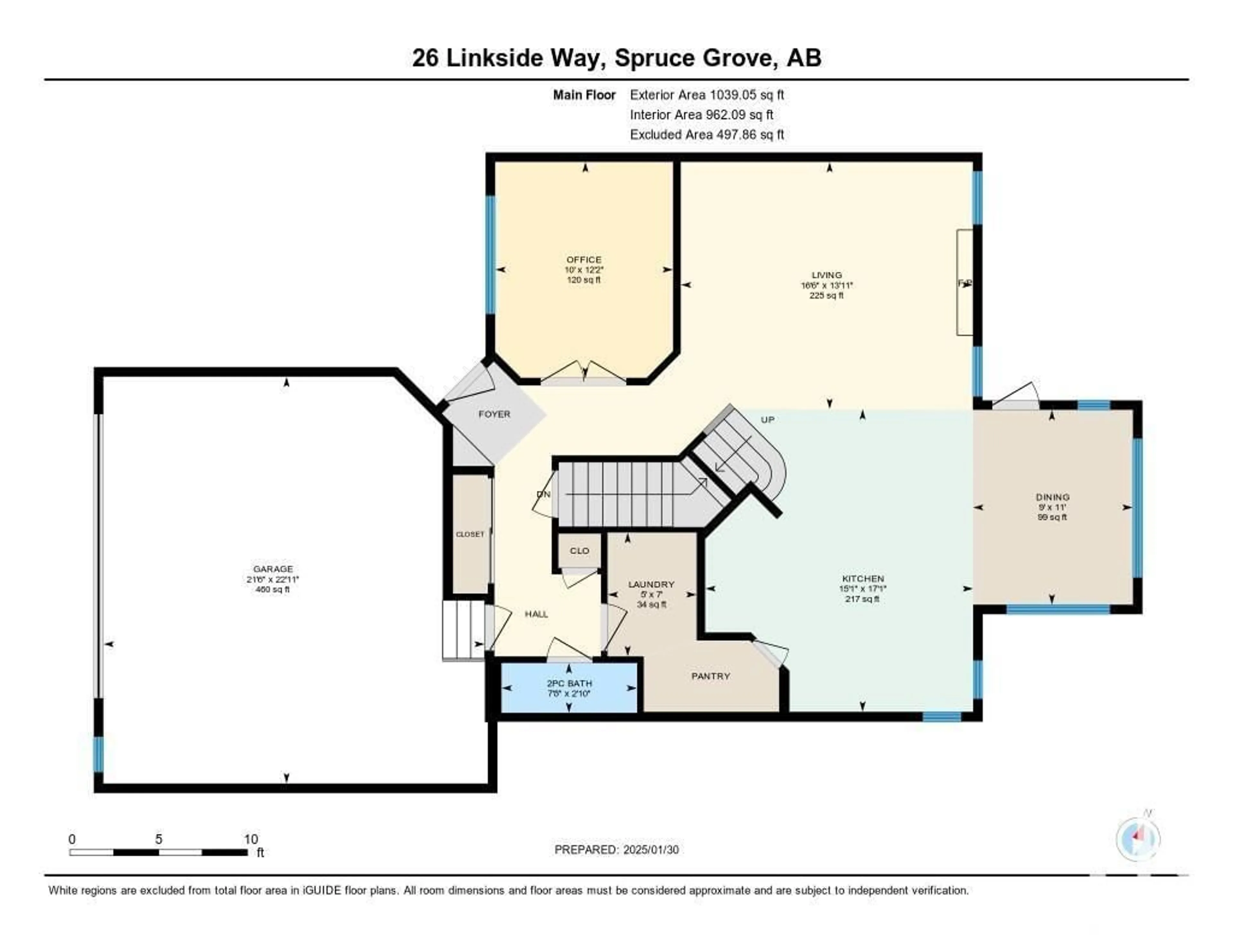 Floor plan for 26 Linkside WY, Spruce Grove Alberta T7X4L5