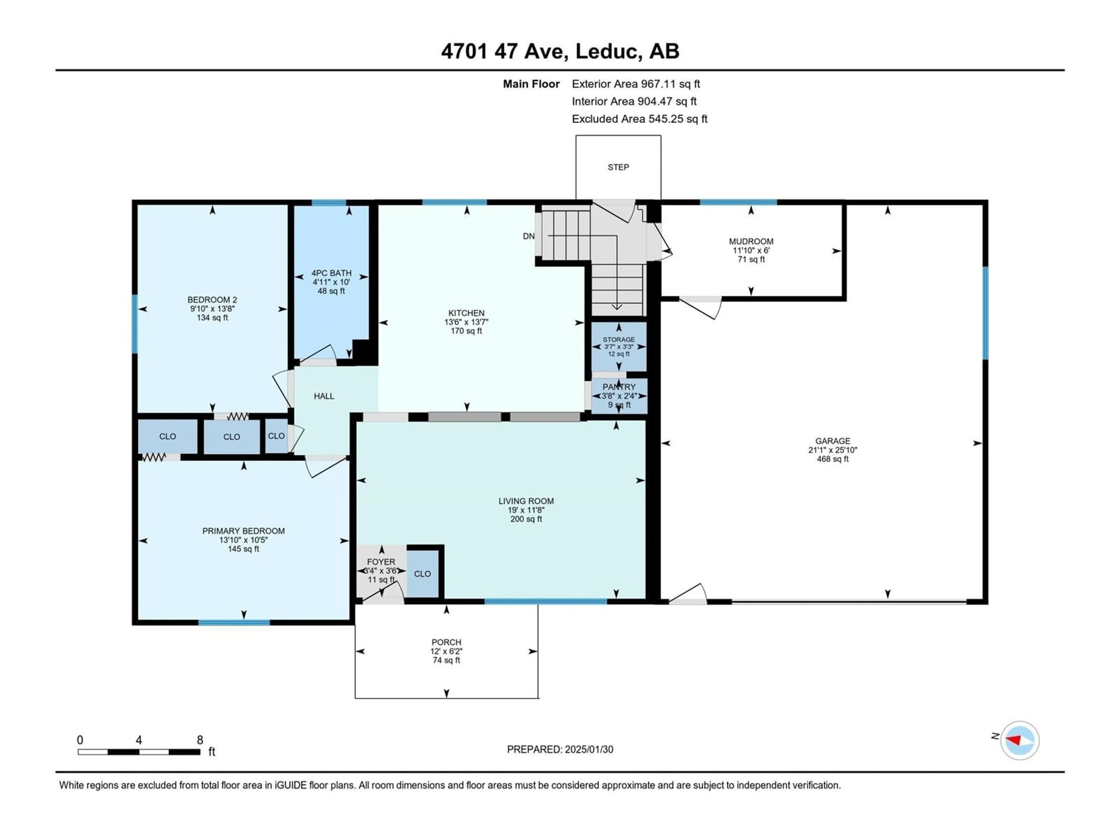 Floor plan for 4701 47 AV, Leduc Alberta T9E5X9