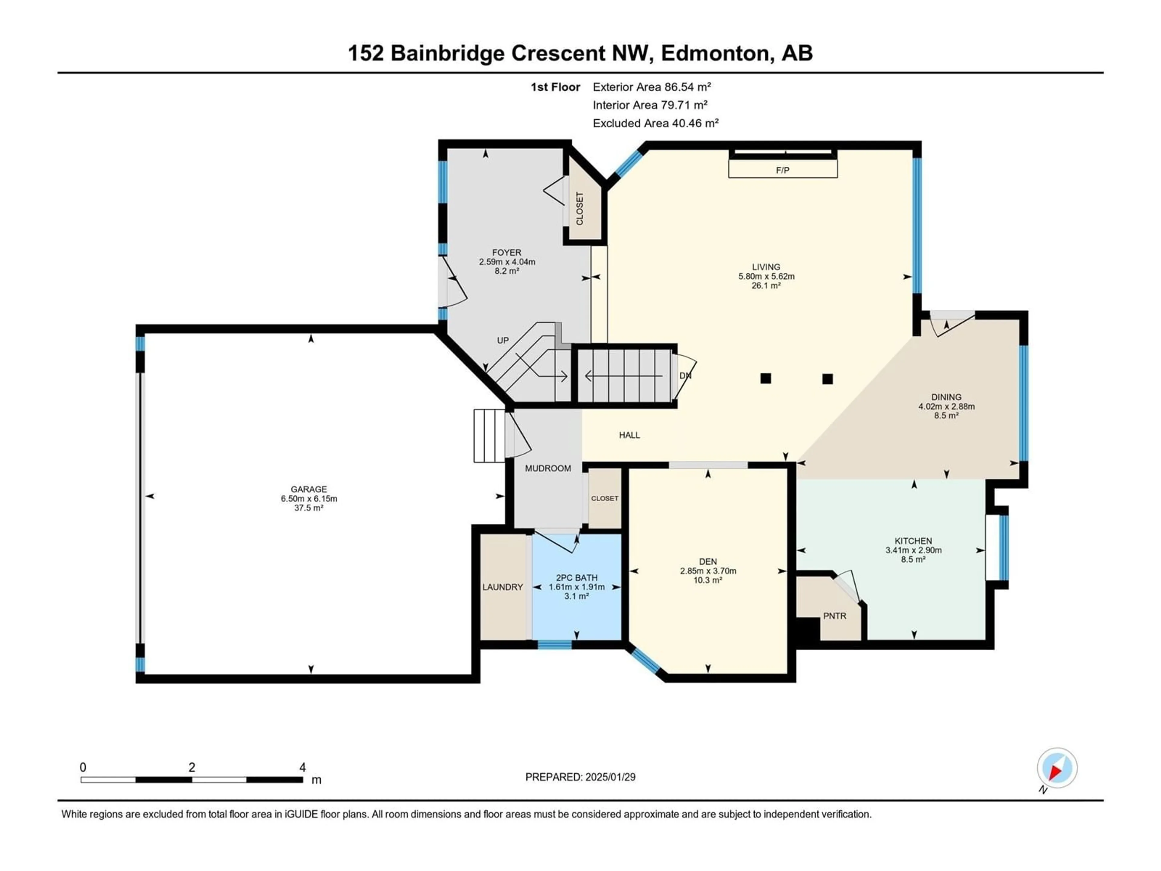 Floor plan for 152 BAINBRIDGE CR NW, Edmonton Alberta T5T6B5