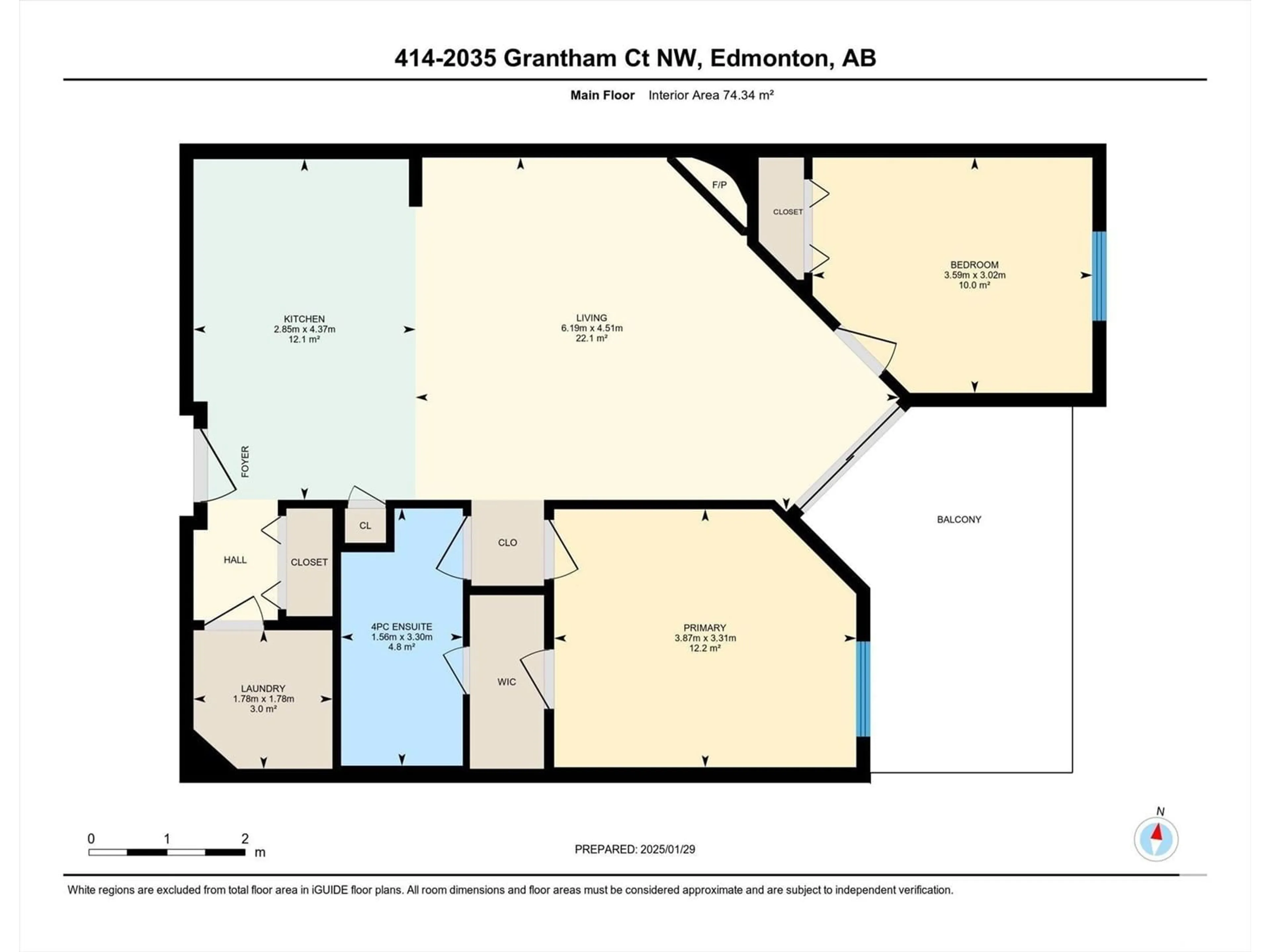 Floor plan for #414 2035 GRANTHAM CO NW, Edmonton Alberta T5T3X4