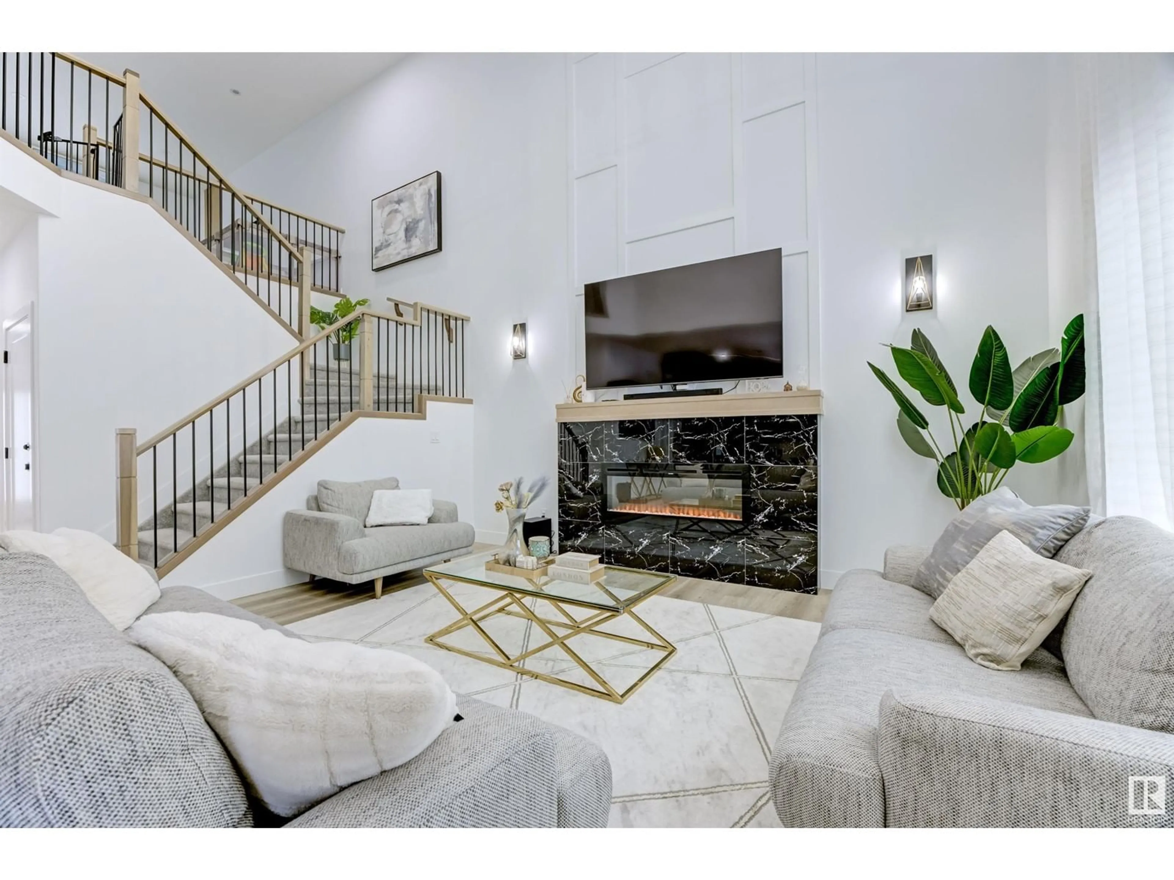 Living room with furniture, unknown for 19628 26 AV NW, Edmonton Alberta T6M0X4