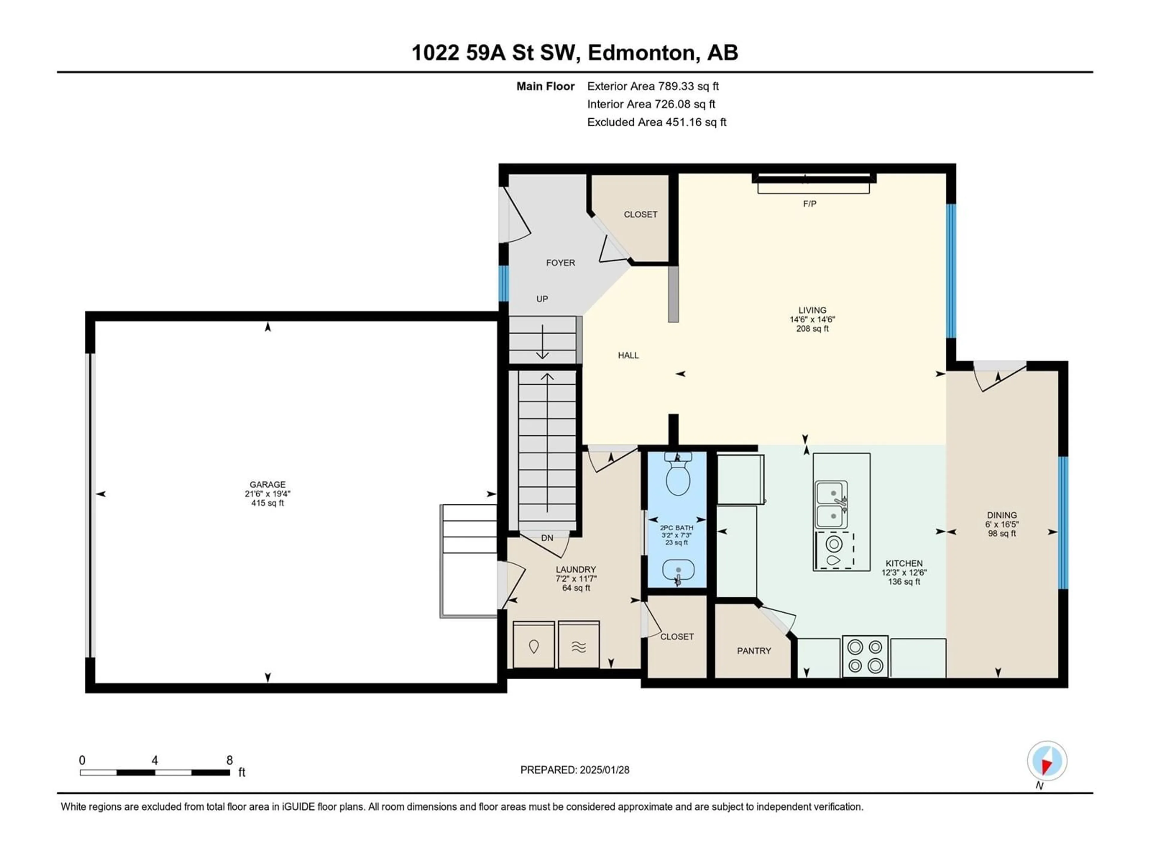 Floor plan for 1022 59A ST SW, Edmonton Alberta T6X0T2