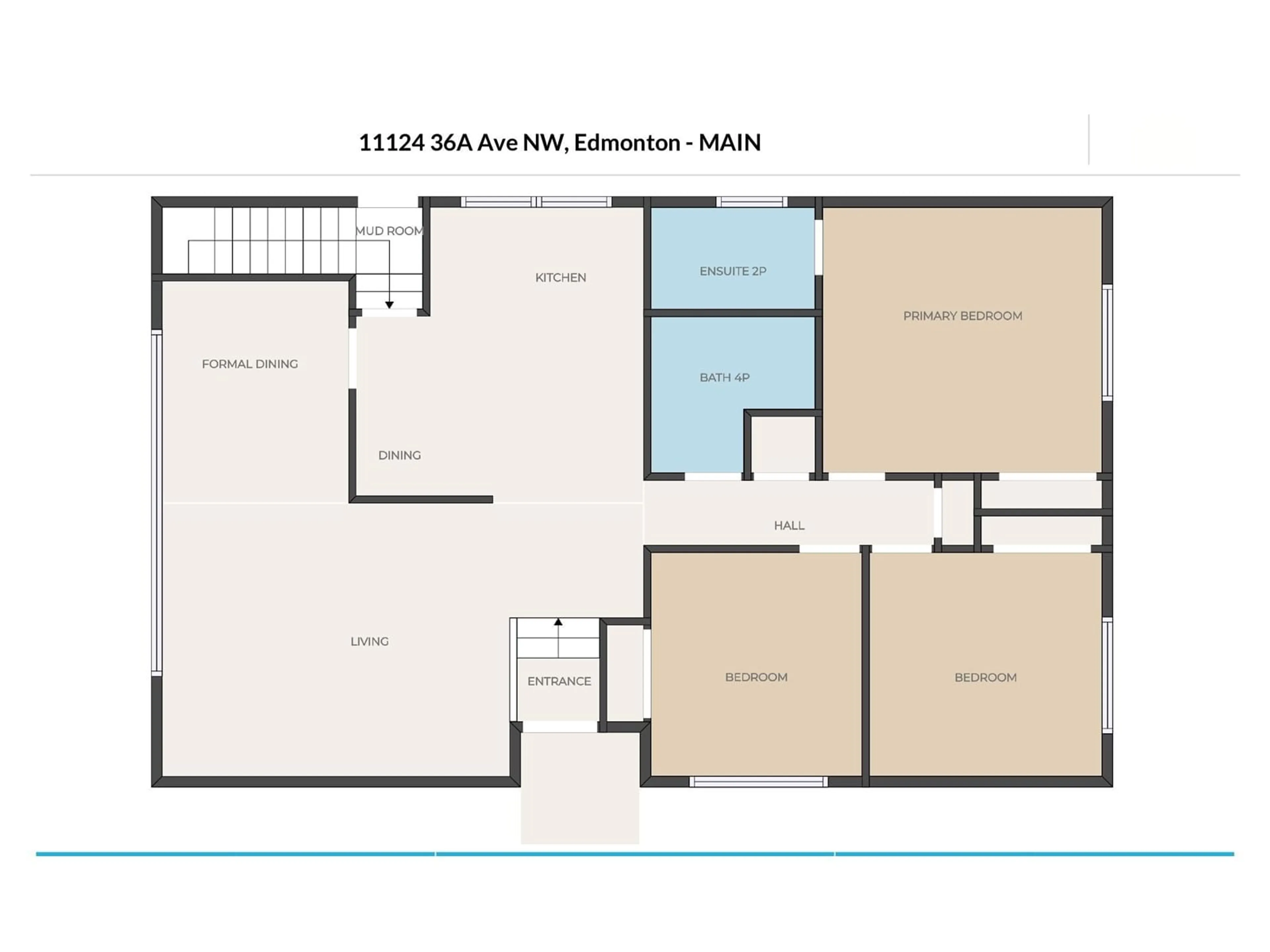 Floor plan for 11124 36A AV NW, Edmonton Alberta T6J0E5